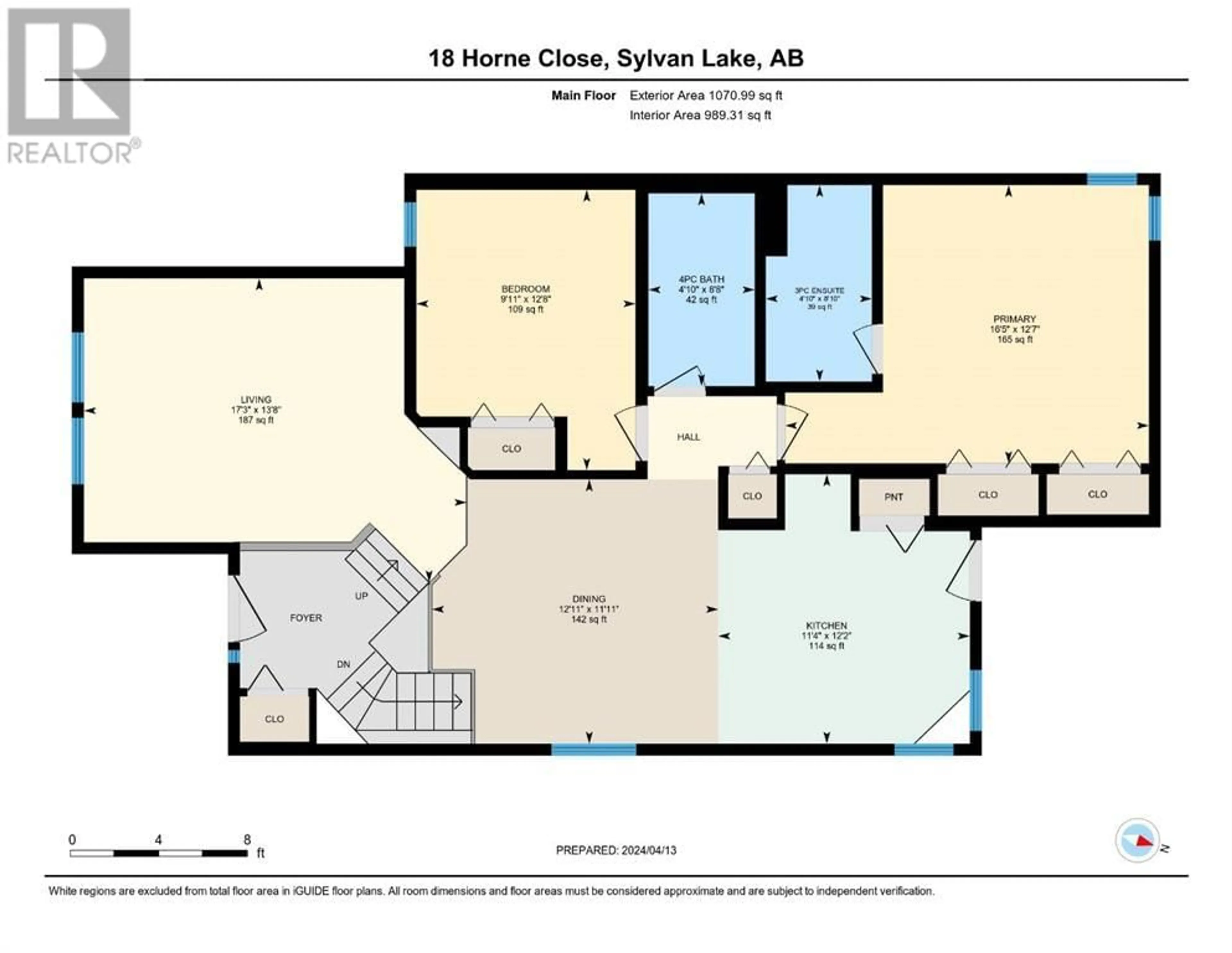 Floor plan for 18 Horne Close, Sylvan Lake Alberta T4S0C4