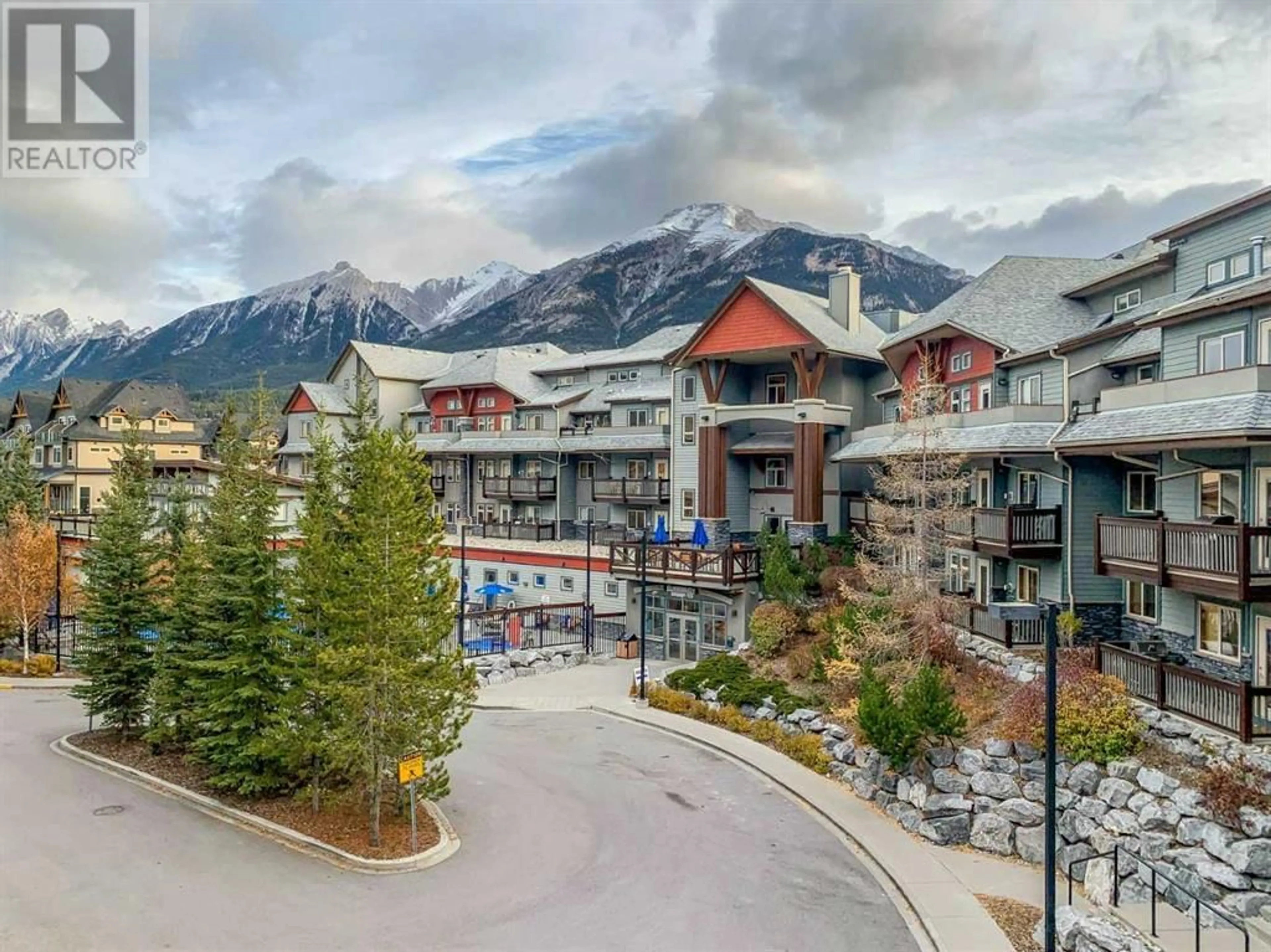 A pic from exterior of the house or condo for 218 107 Montane Road, Canmore Alberta T1W3J2