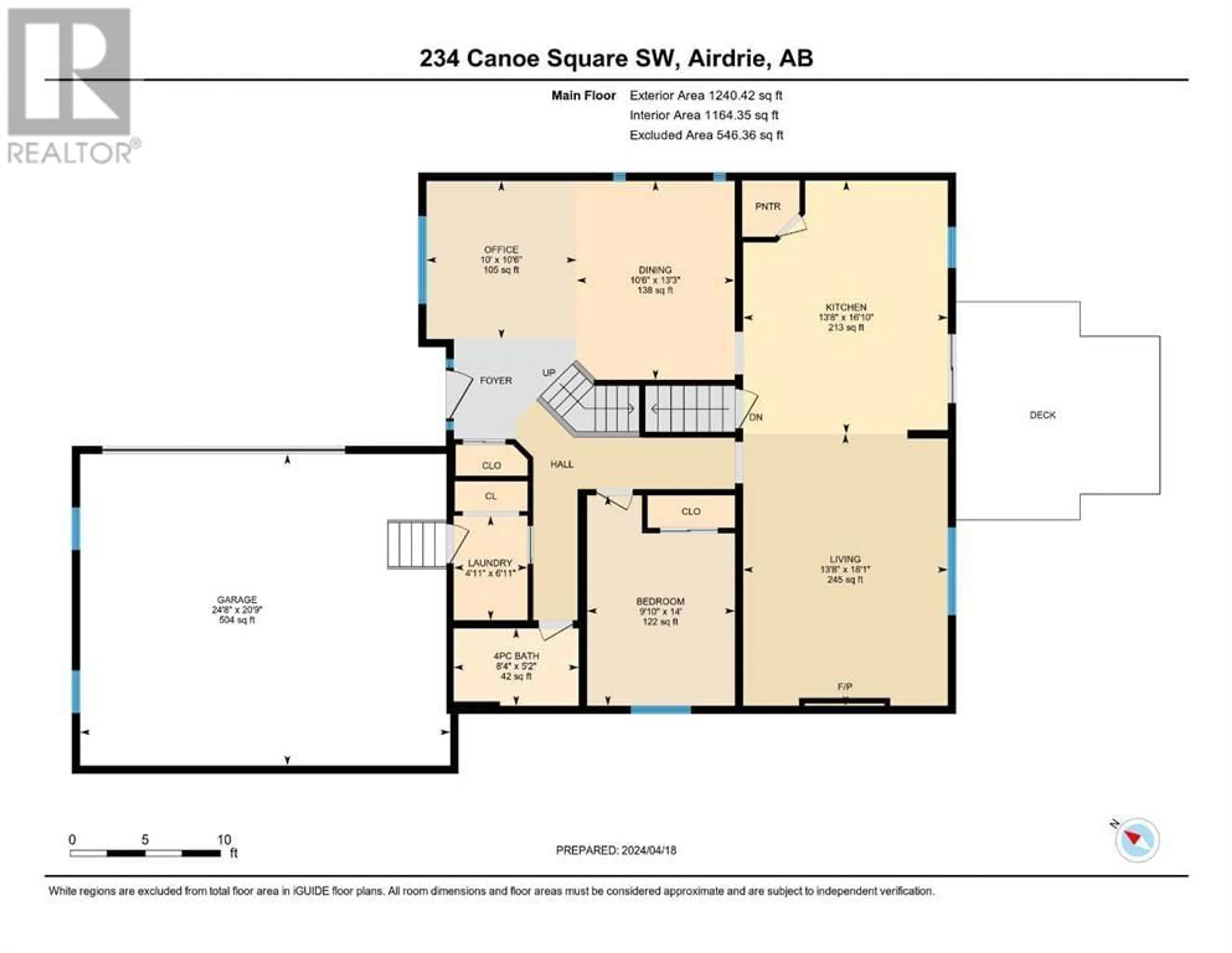 Floor plan for 234 Canoe Square SW, Airdrie Alberta T4B2N6