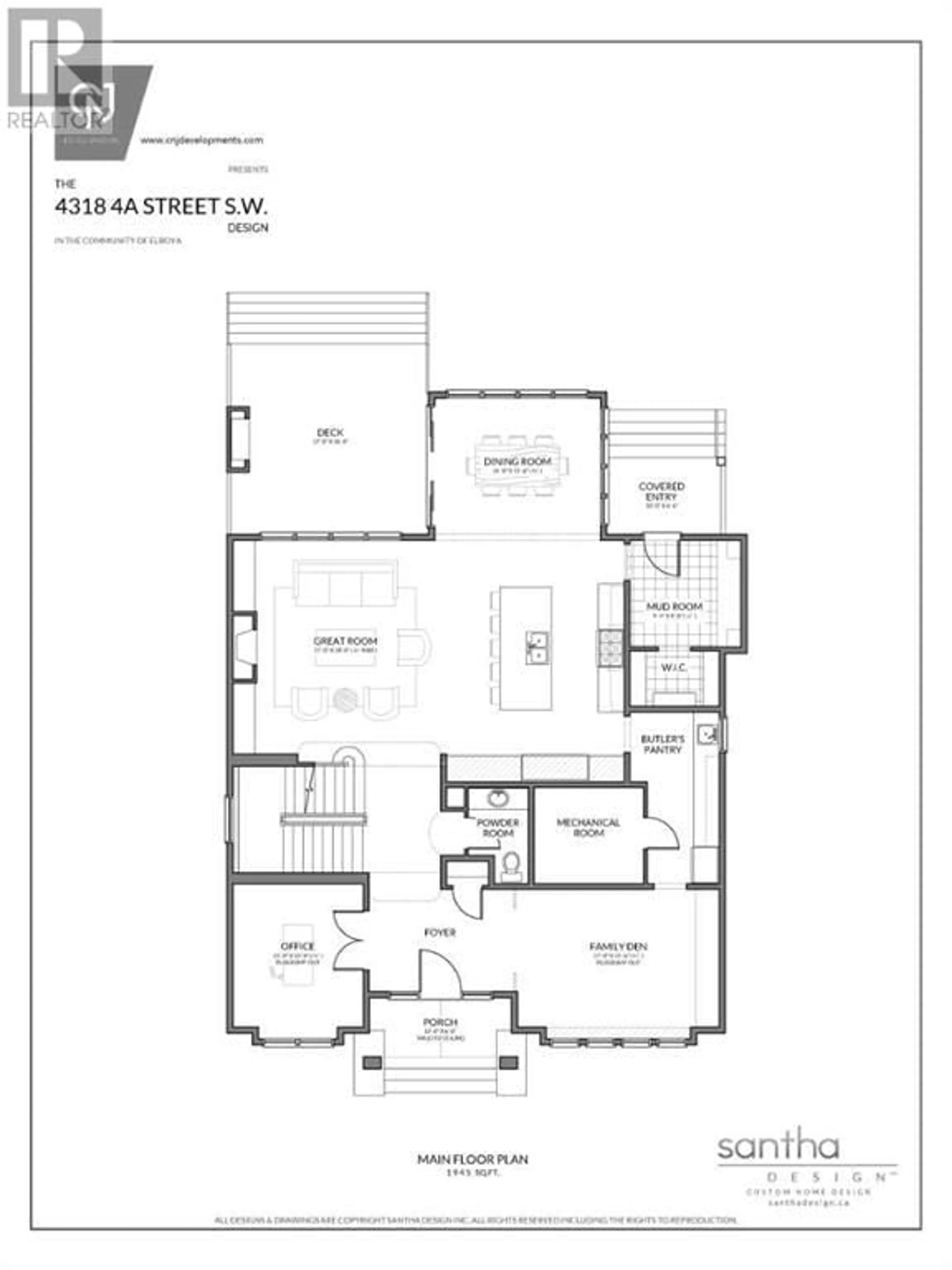 Floor plan for 4318 4A Street SW, Calgary Alberta T2S1Z9
