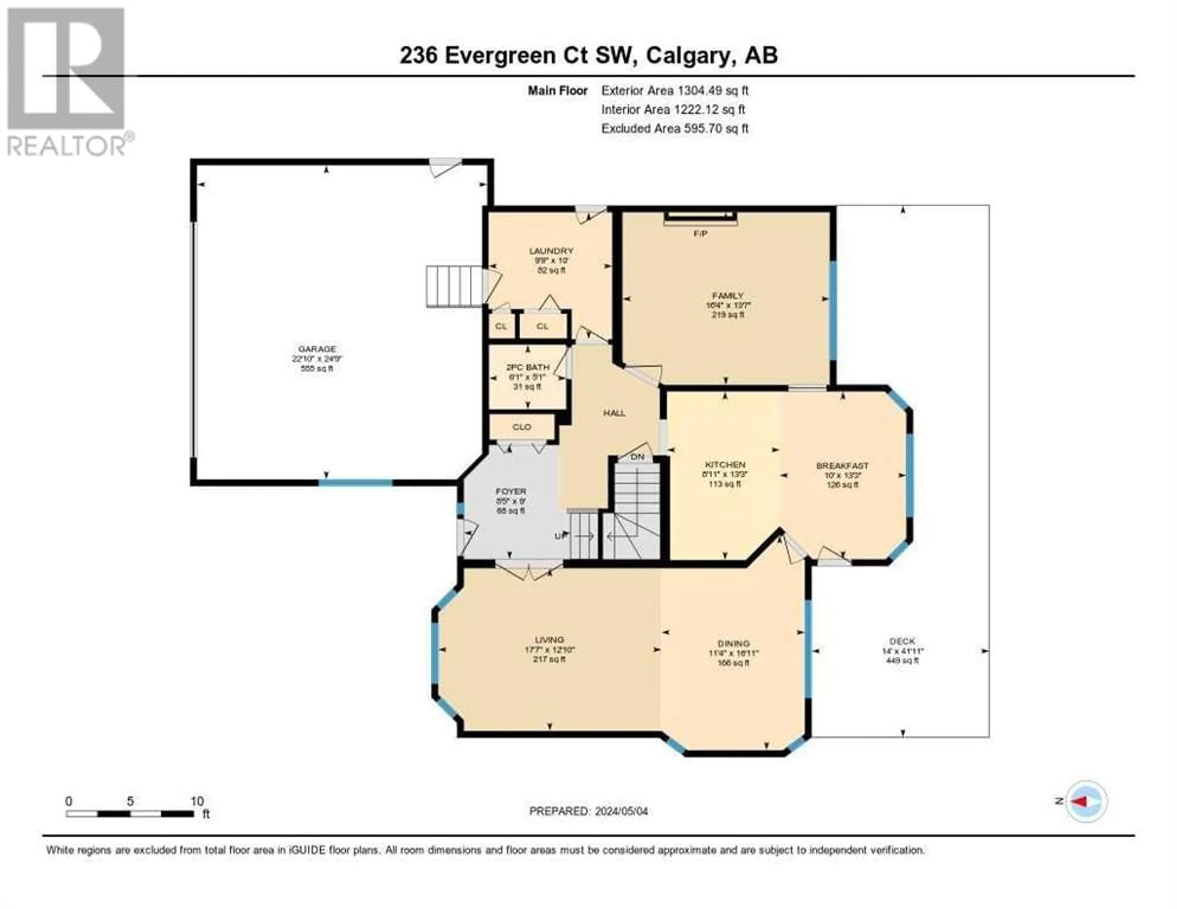 Floor plan for 236 Evergreen Court SW, Calgary Alberta T2Y2X5