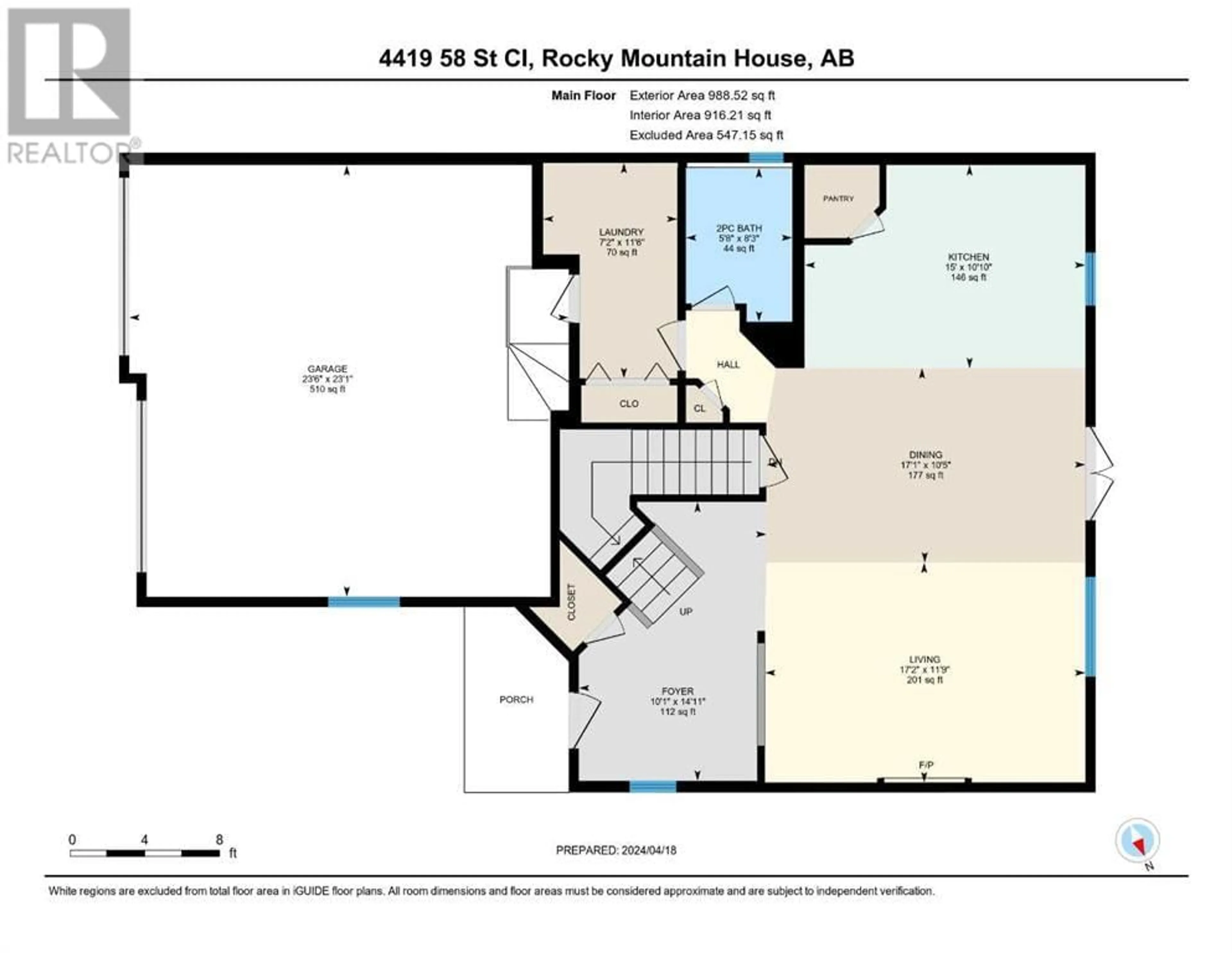 Floor plan for 4419 58 Street Close, Rocky Mountain House Alberta T4T0A4