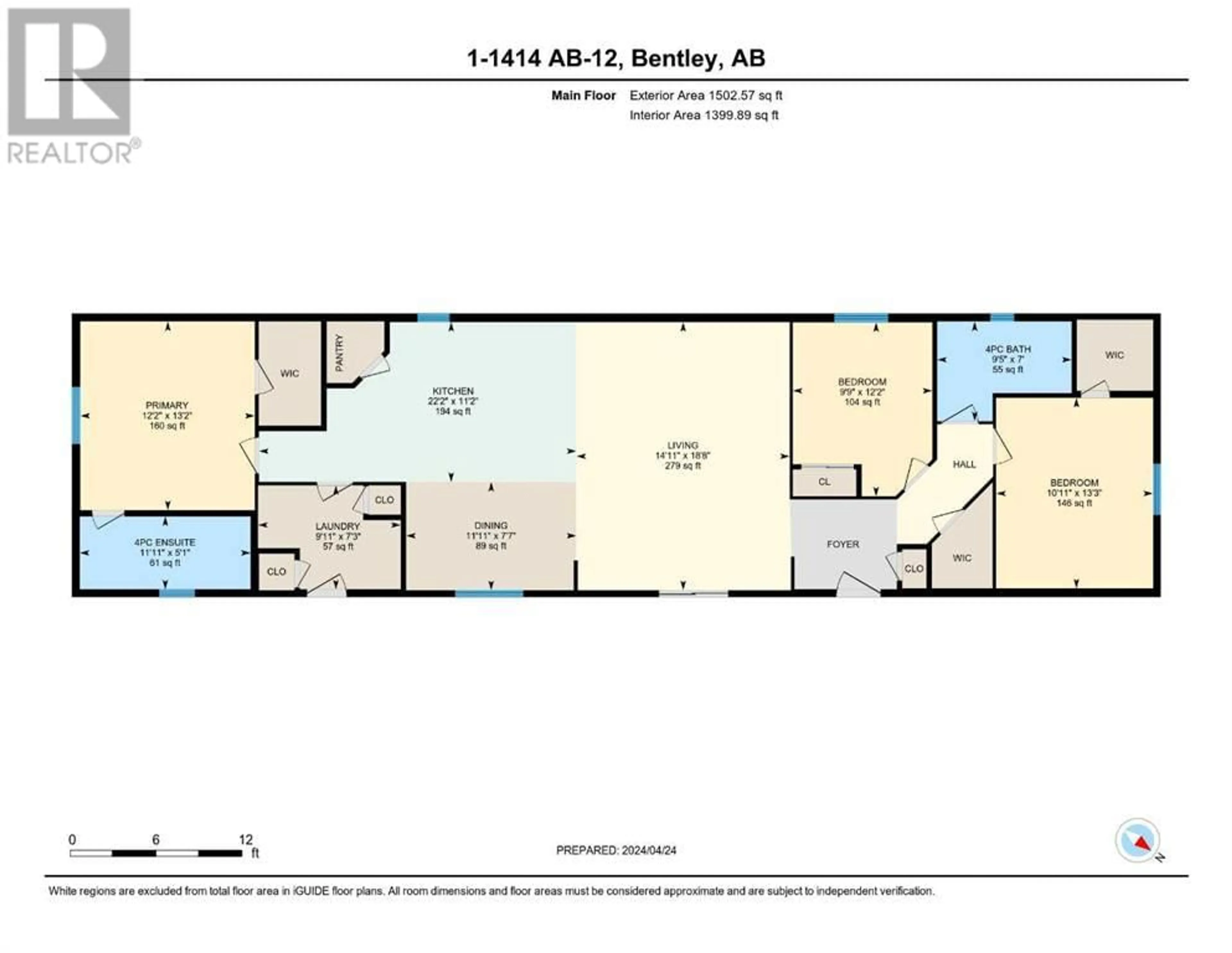 Floor plan for 1414-1 12 Highway SE, Rural Lacombe County Alberta T0C0J0