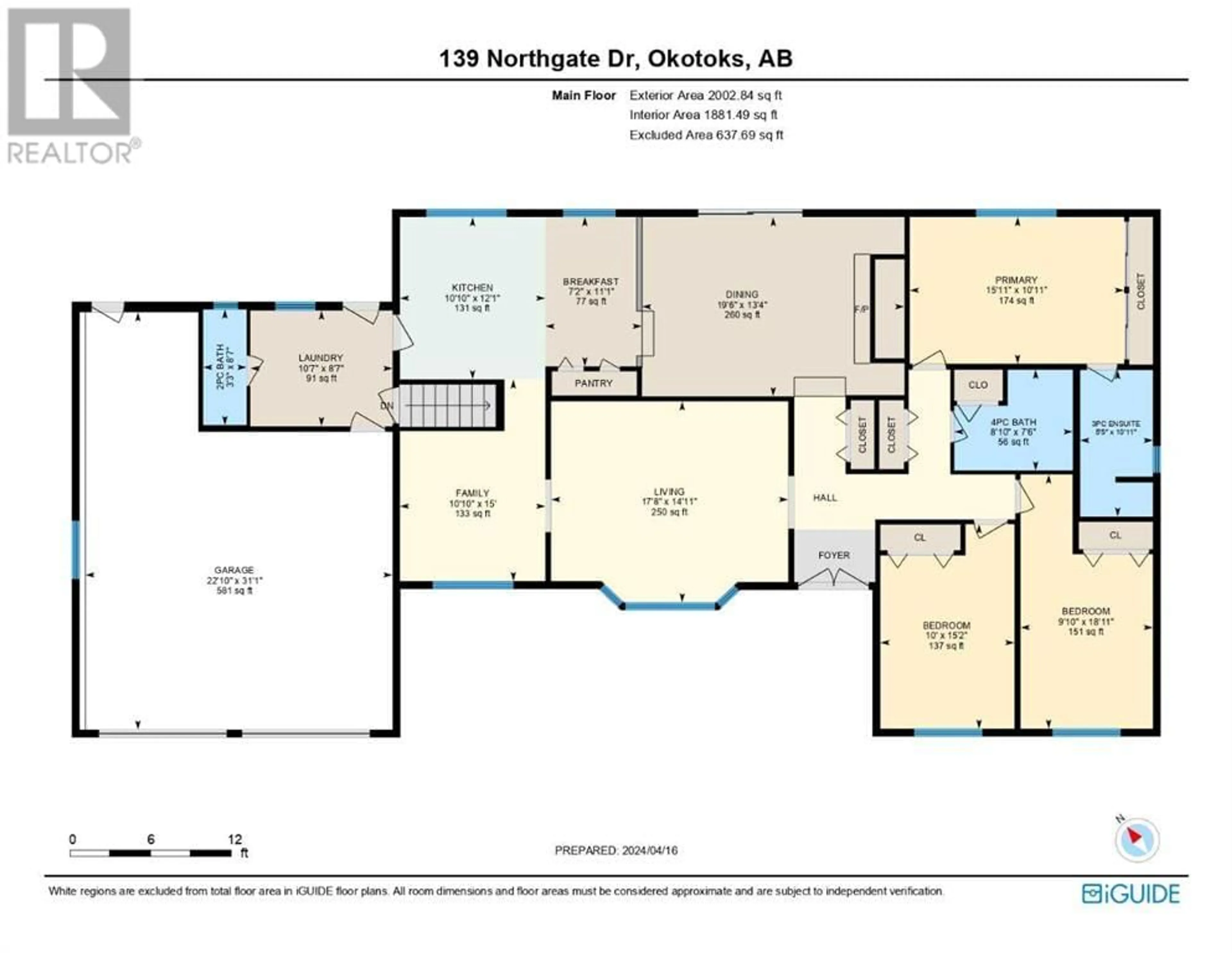 Floor plan for 139 Northgate Drive, Okotoks Alberta T1S1A2