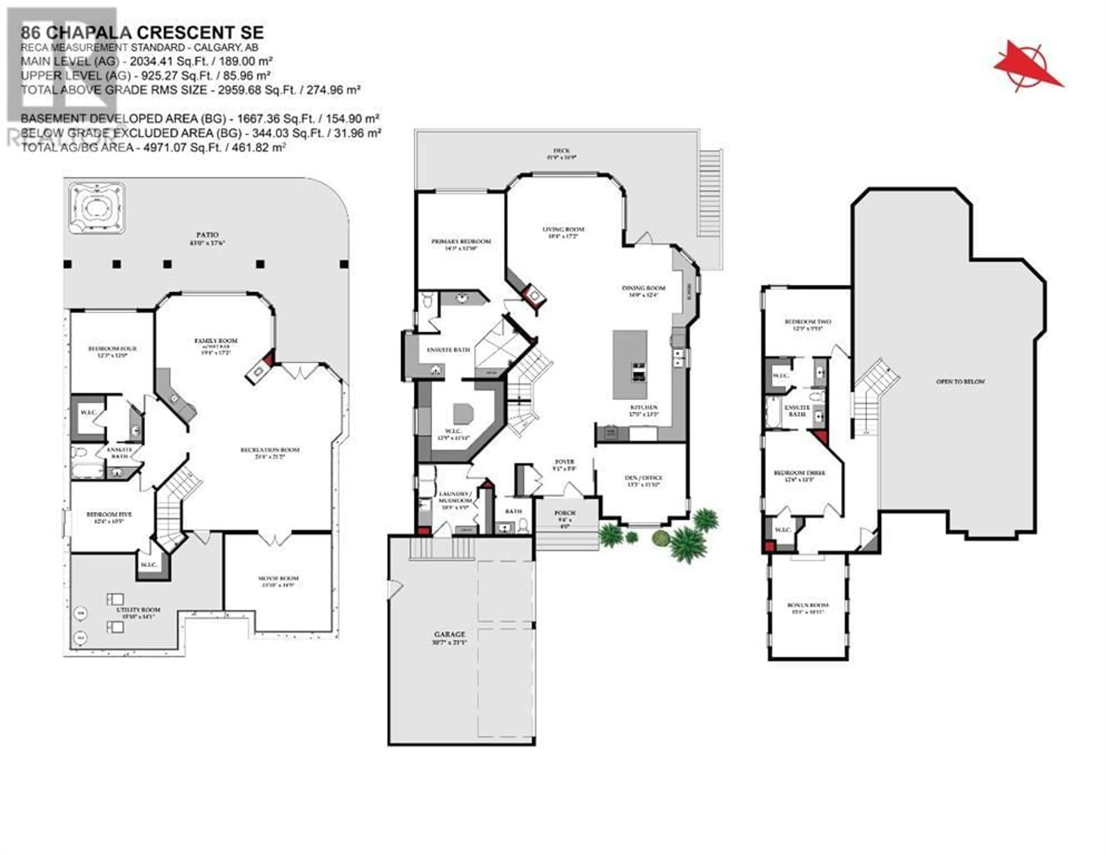 Floor plan for 86 Chapala Crescent SE, Calgary Alberta T2X3M4