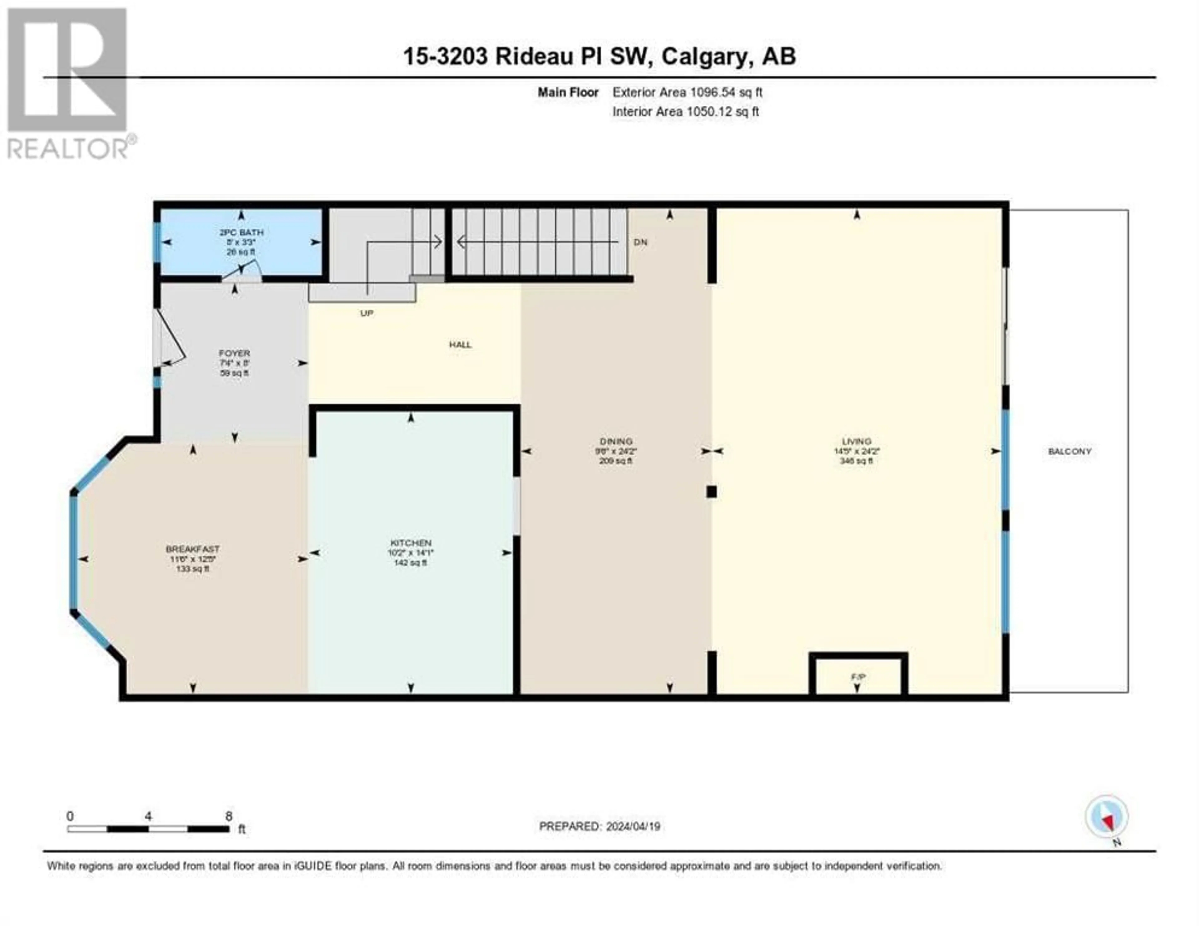 Floor plan for 15 3203 Rideau Place SW, Calgary Alberta T2S2T1