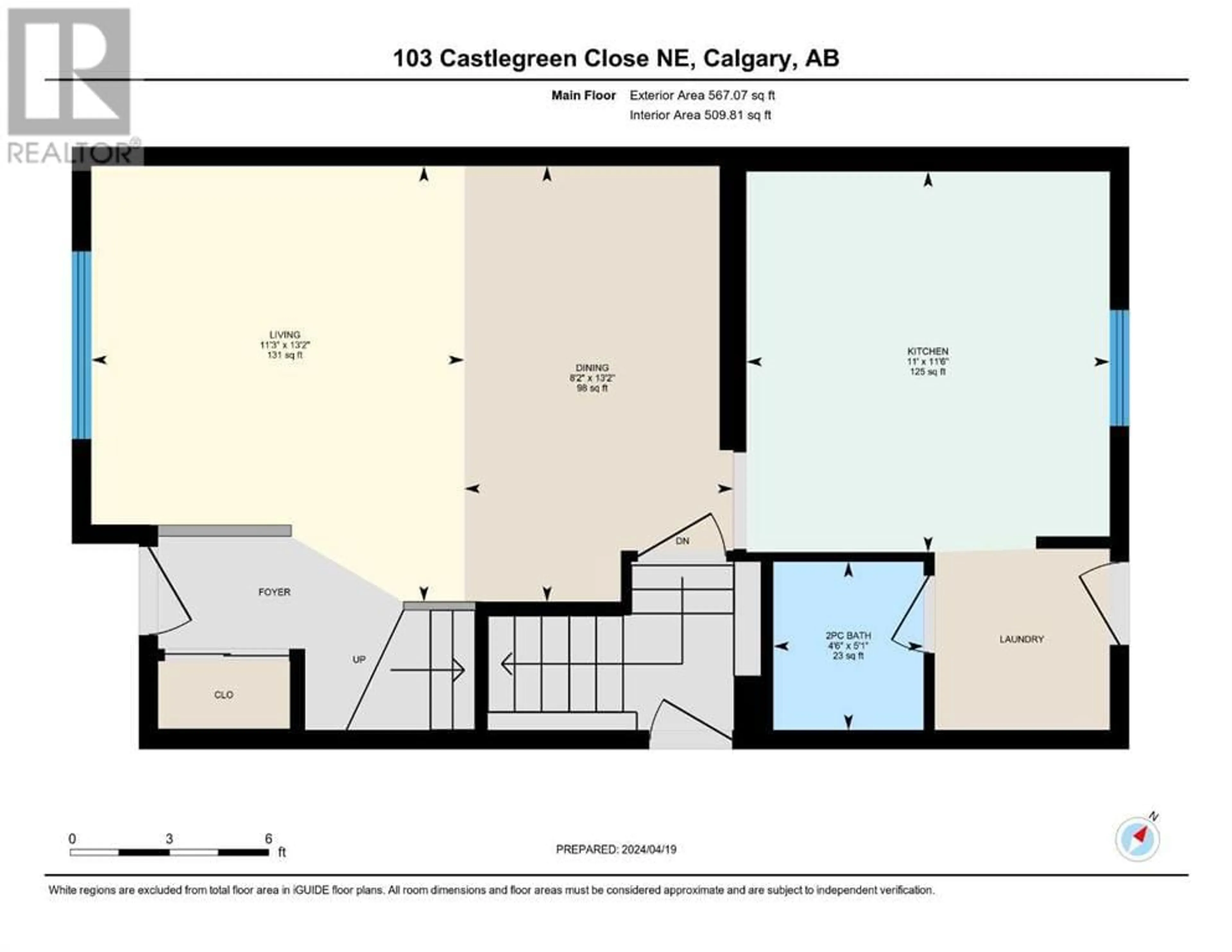 Floor plan for 103 Castlegreen Close NE, Calgary Alberta T3J1Y6