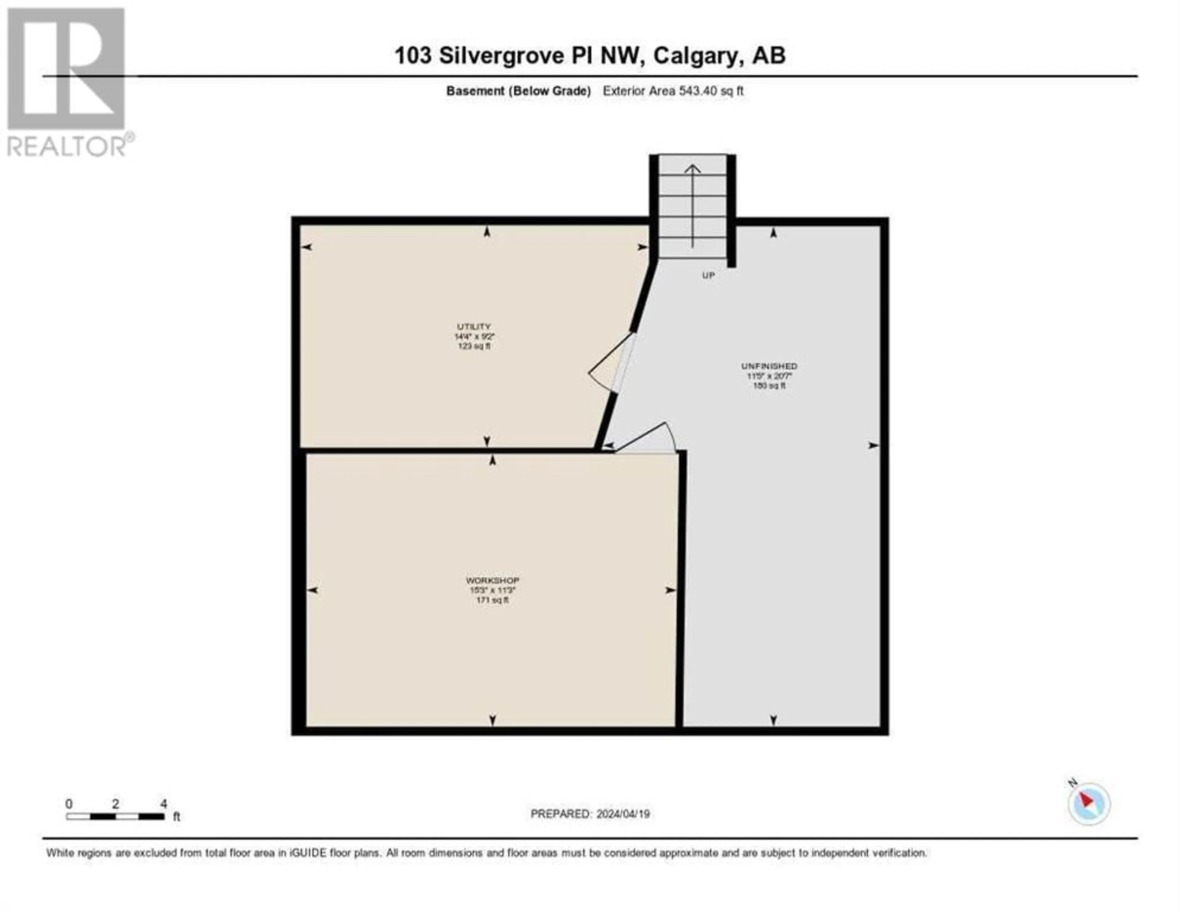 Floor plan for 103 Silvergrove Place NW, Calgary Alberta T3B4Y1