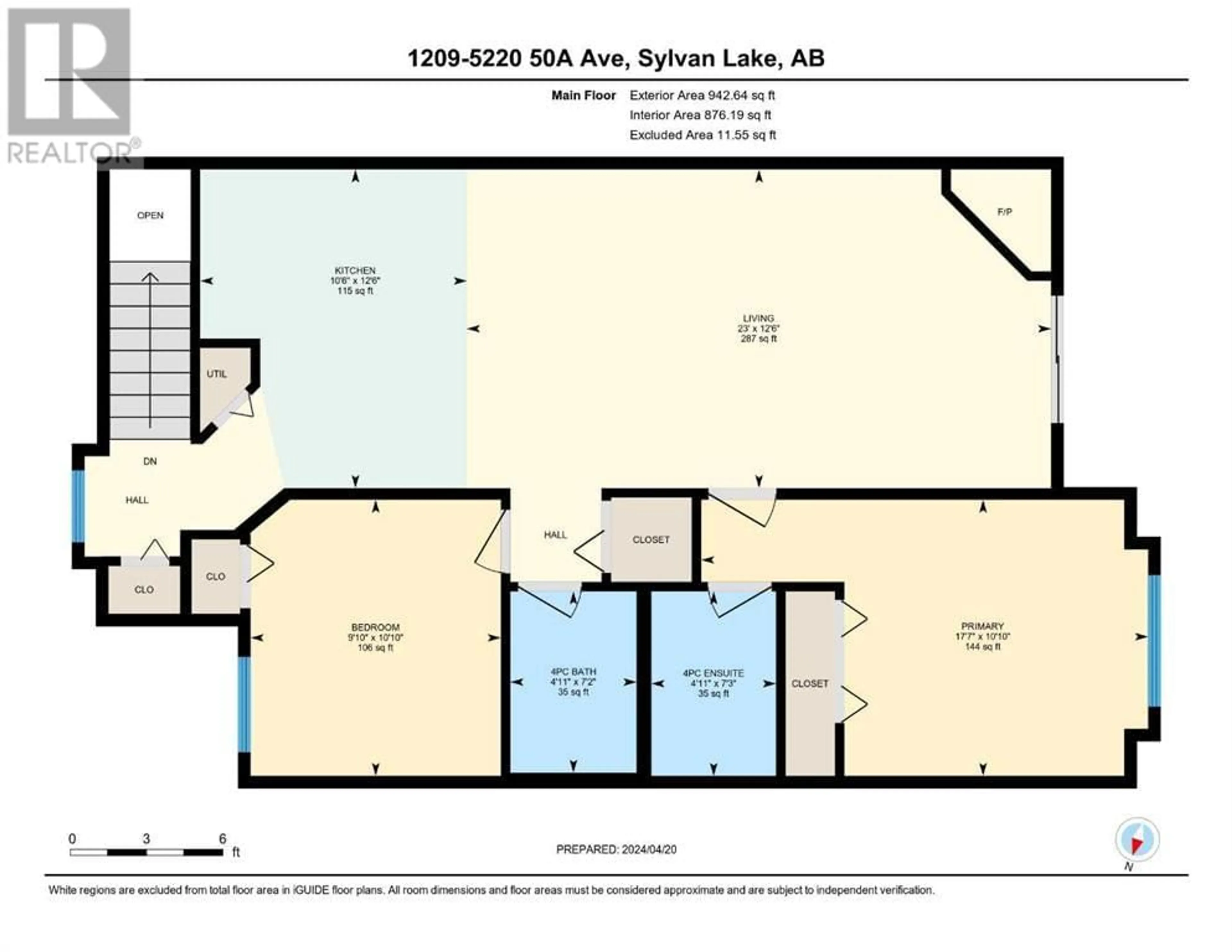 Floor plan for 1209 5220 50A Avenue, Sylvan Lake Alberta T4S1E5