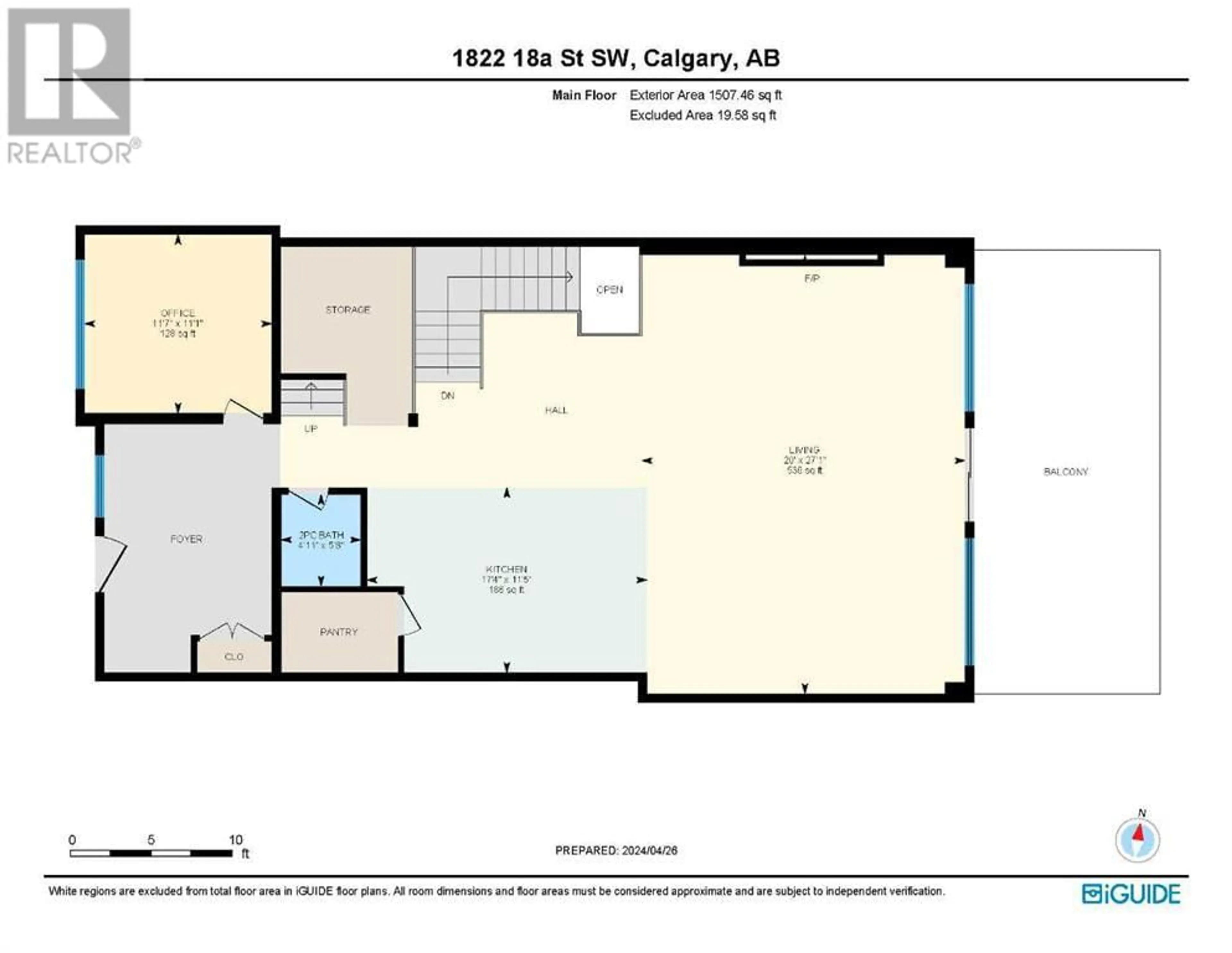 Floor plan for 1822 18A Street SW, Calgary Alberta T2T4V9