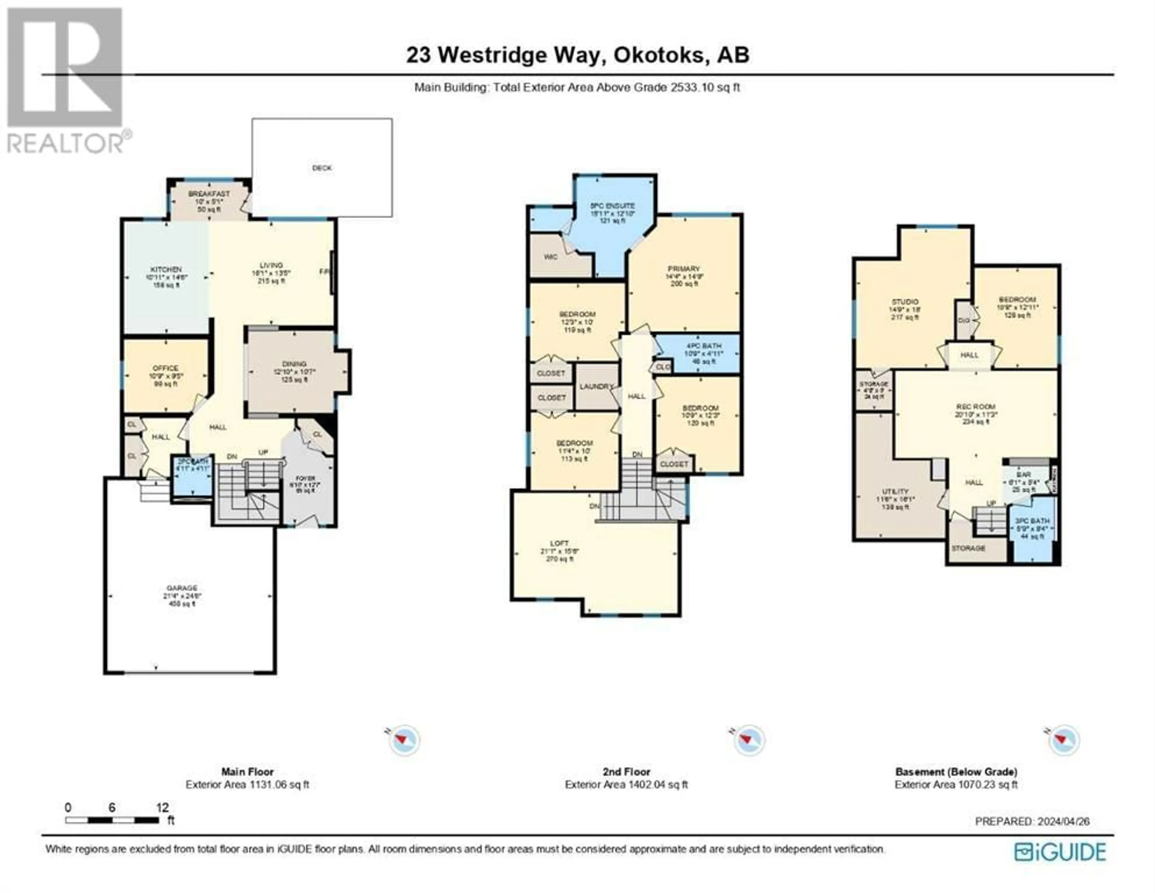 Floor plan for 23 Westridge Way, Okotoks Alberta T1S0K1