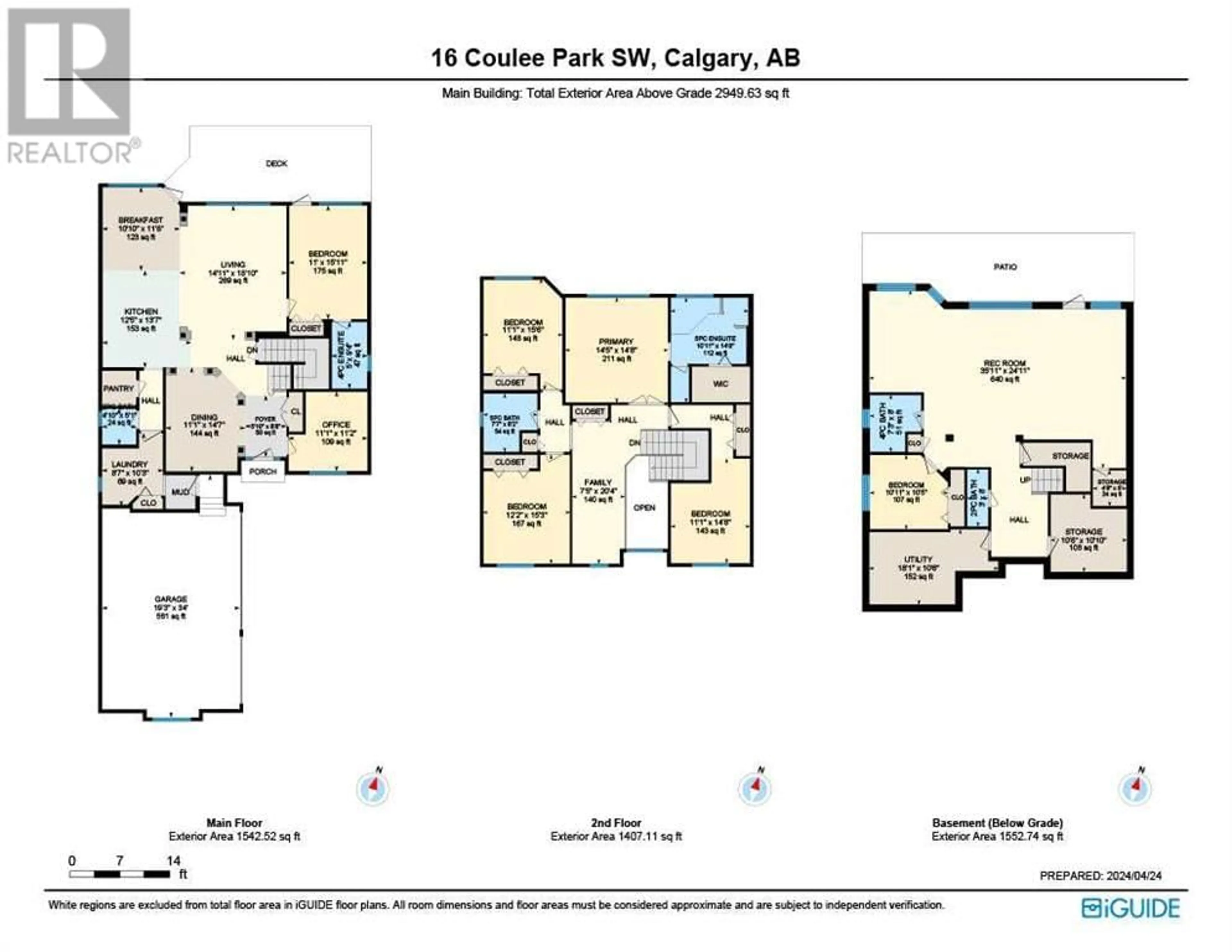 Floor plan for 16 Coulee Park SW, Calgary Alberta T3H5J5