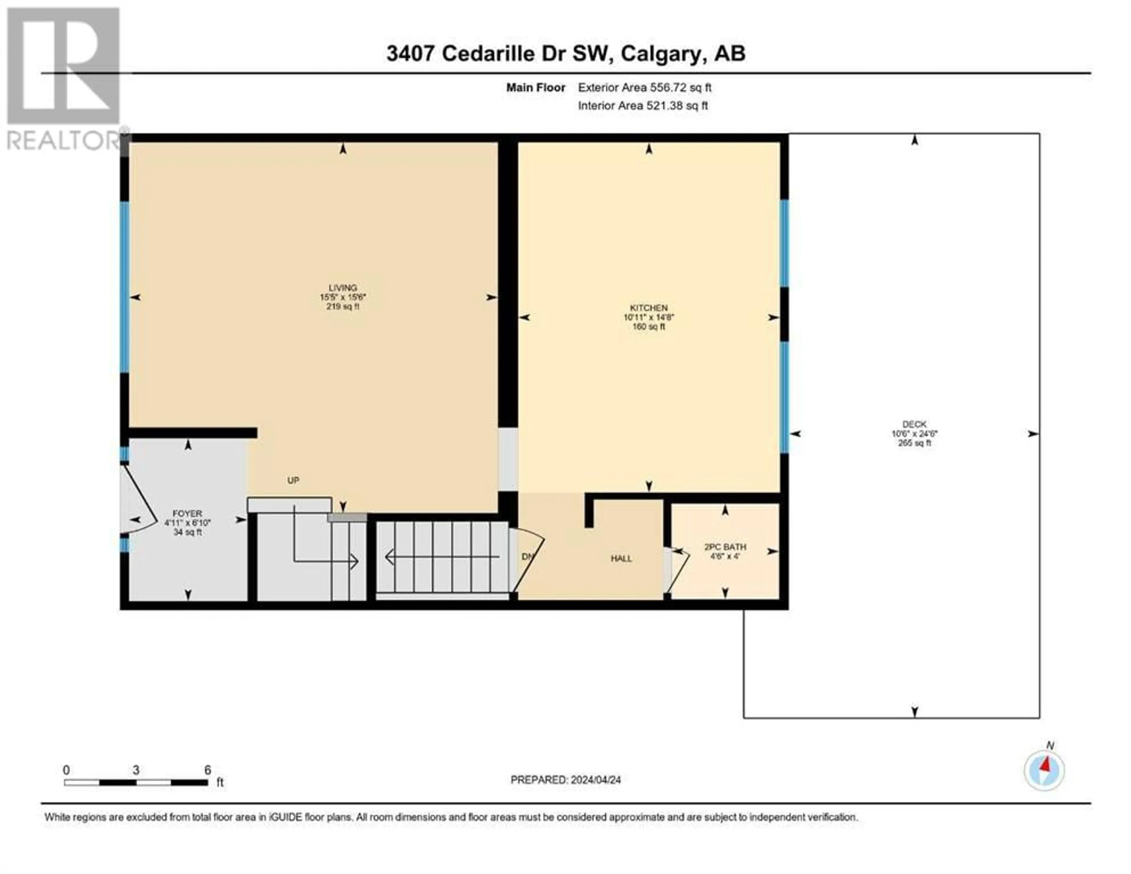 Floor plan for 3407 Cedarille Drive SW, Calgary Alberta T2W3J2