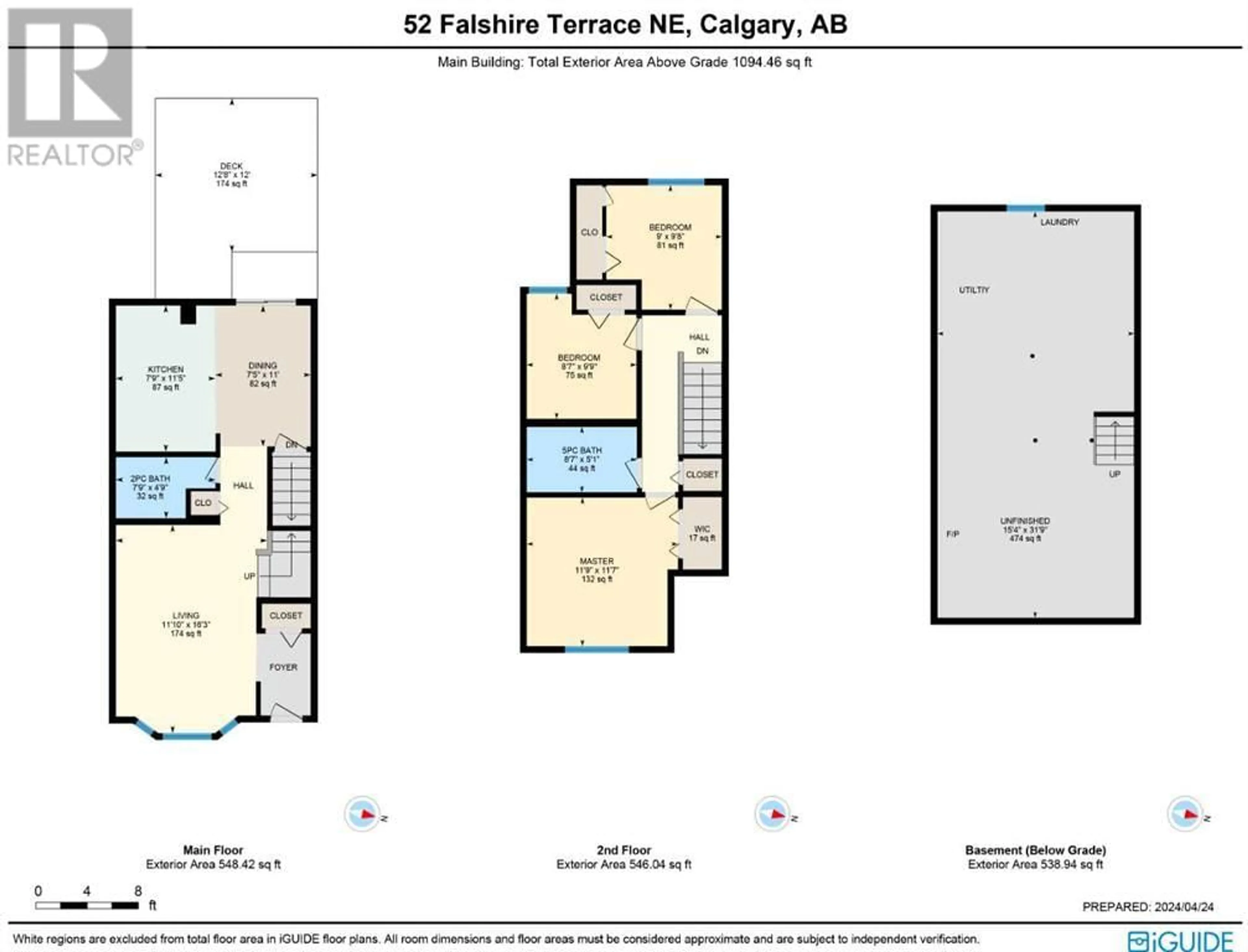 Floor plan for 52 Falshire Terrace NE, Calgary Alberta T3J3B3