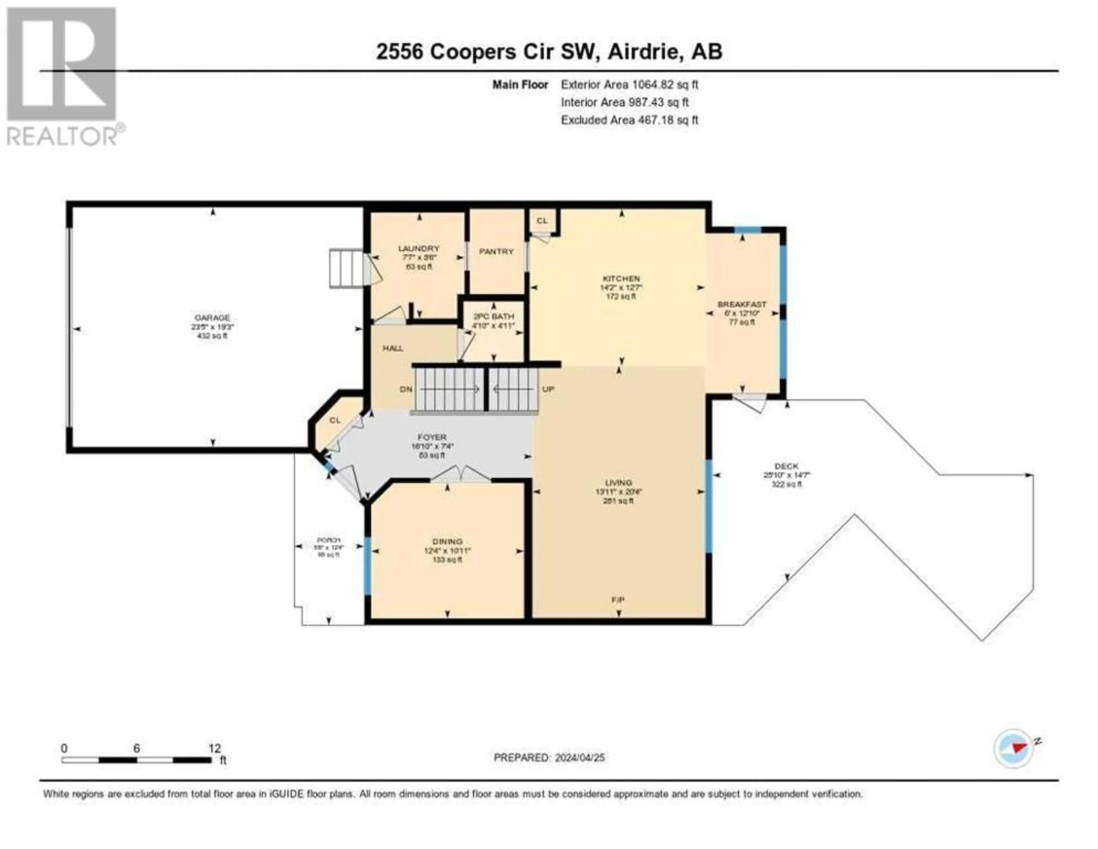 Floor plan for 2556 Coopers Circle SW, Airdrie Alberta T4B3B7