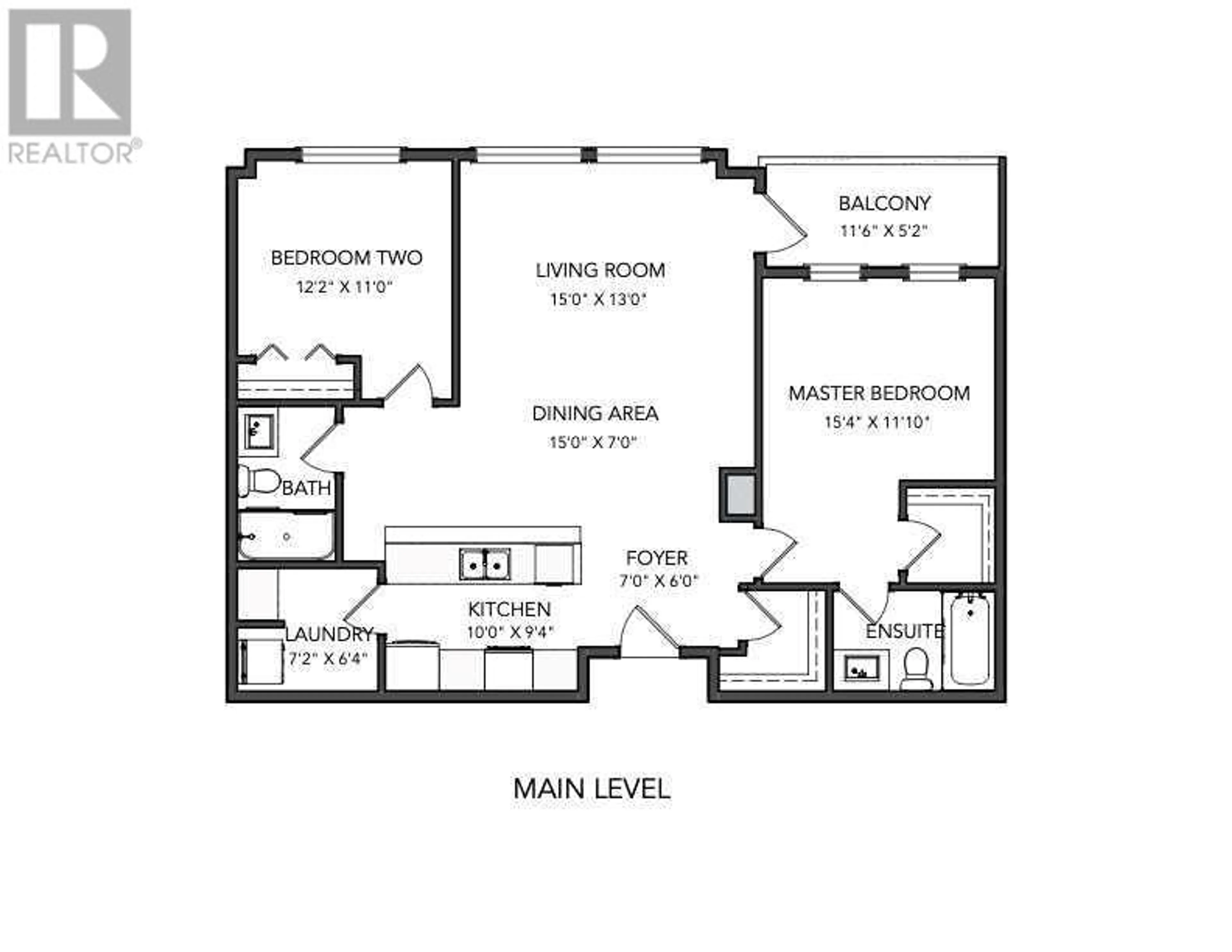 Floor plan for 612 3410 20 Street SW, Calgary Alberta T2T3Z2