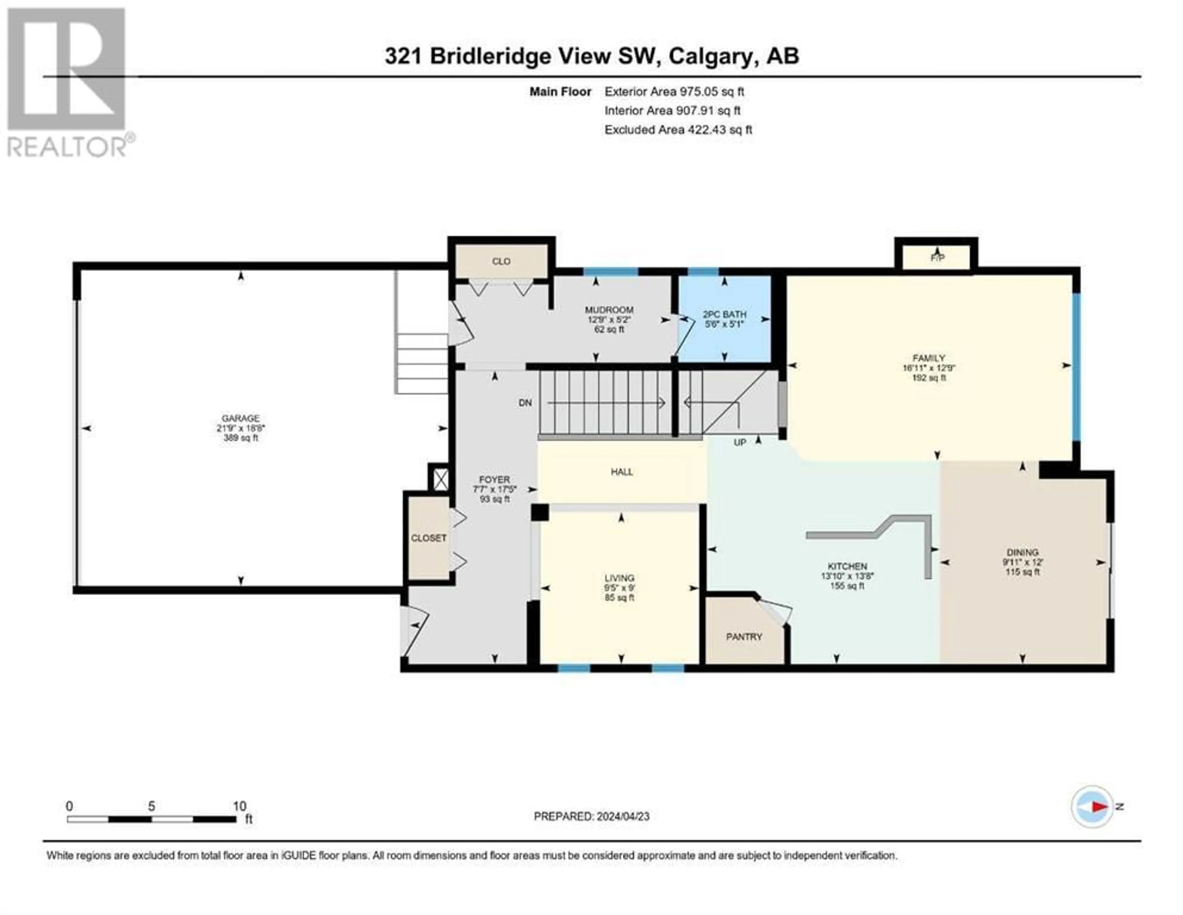 Floor plan for 321 Bridleridge View SW, Calgary Alberta T2Y0E6