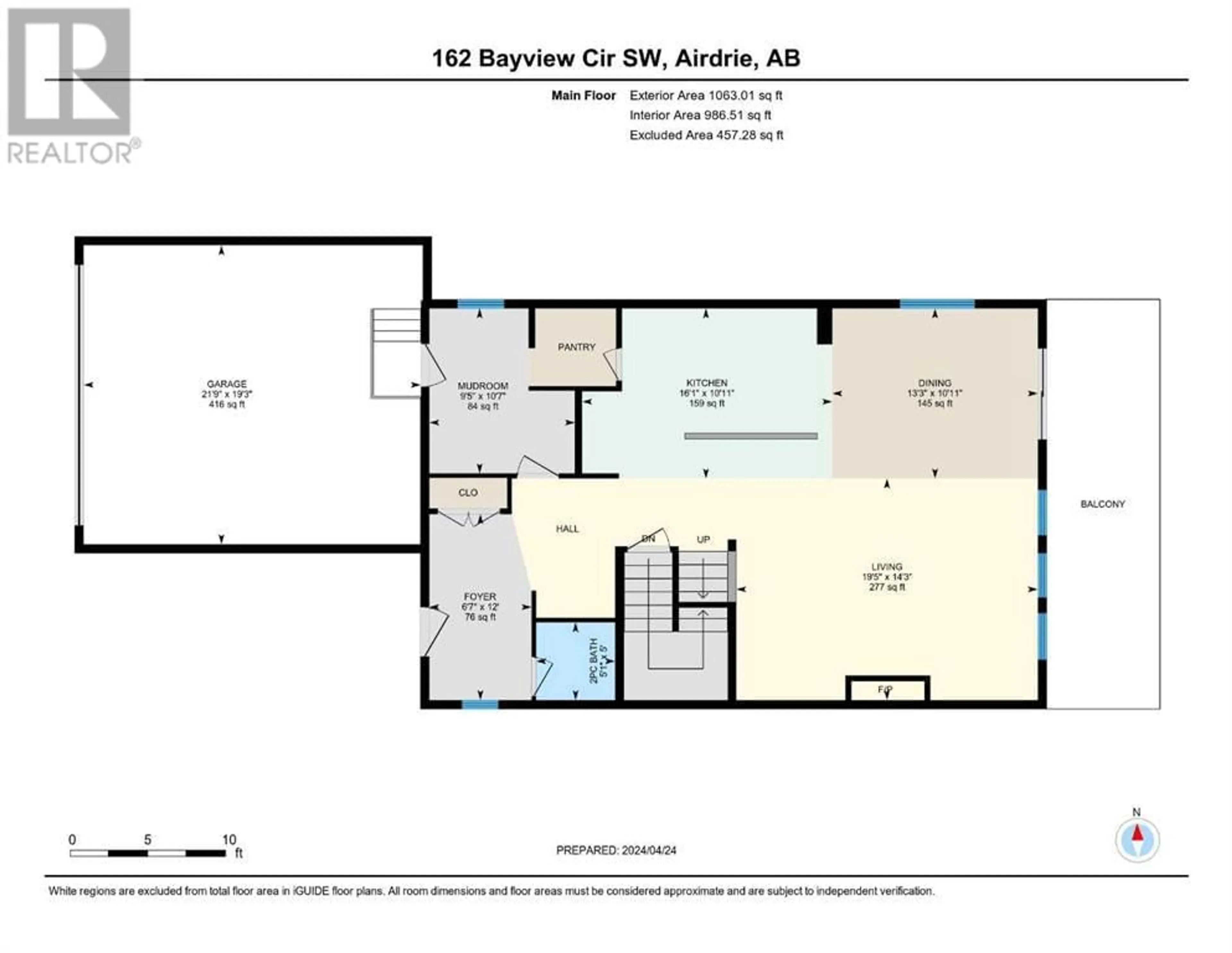 Floor plan for 162 Bayview Circle SW, Airdrie Alberta T4B5A7