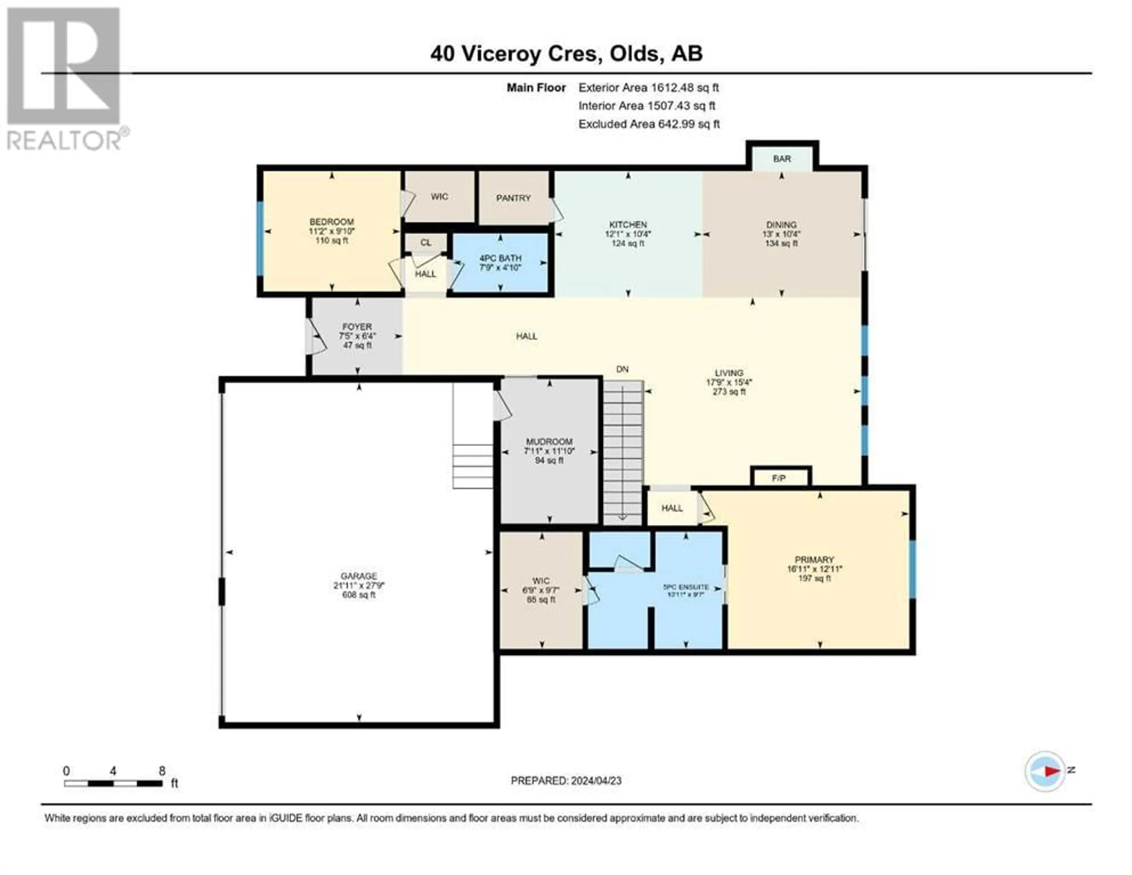 Floor plan for 40 Viceroy Crescent, Olds Alberta T4H0E4