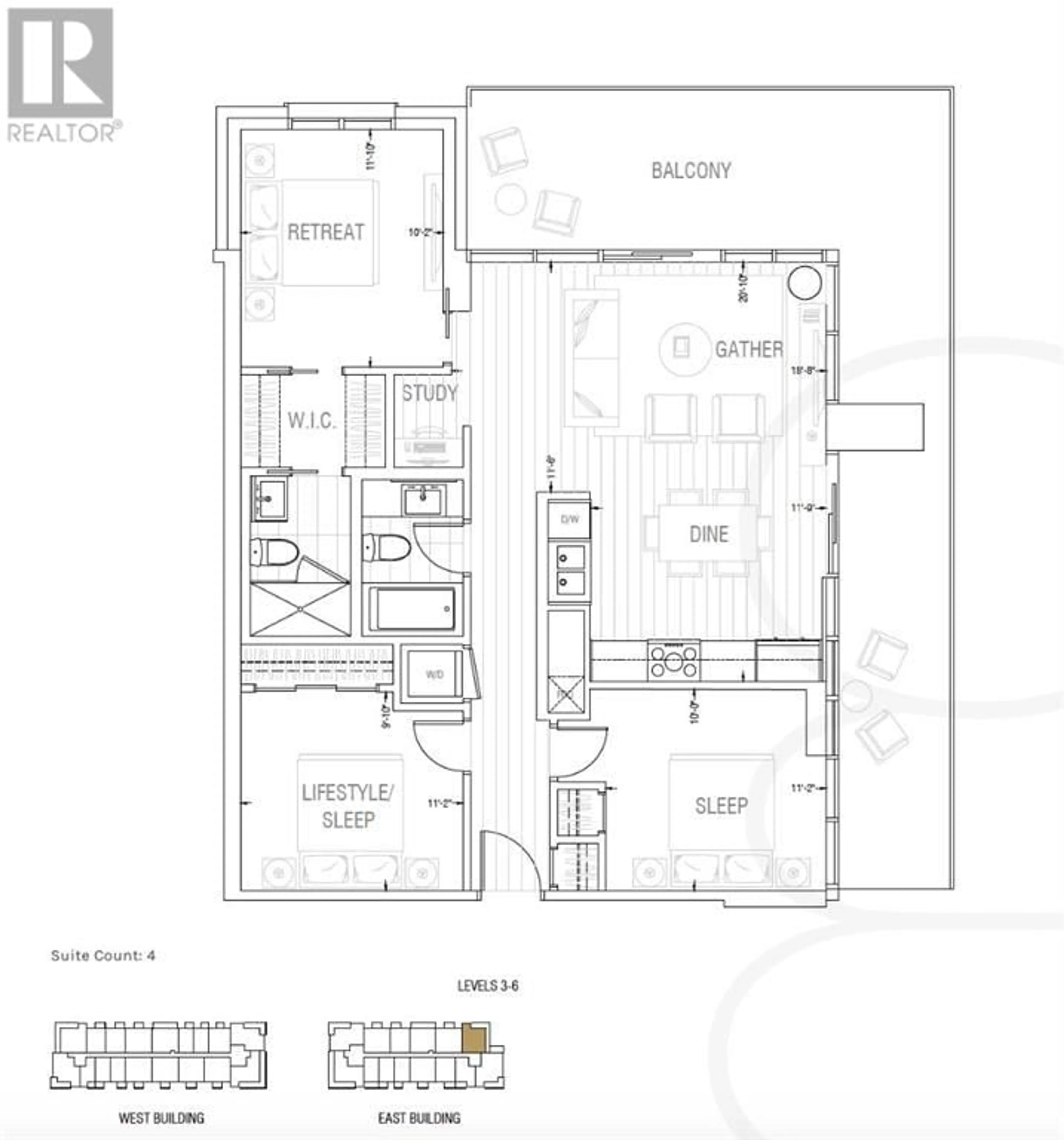 Floor plan for 515 8445 Broadcast Avenue SW, Calgary Alberta T3H6B6