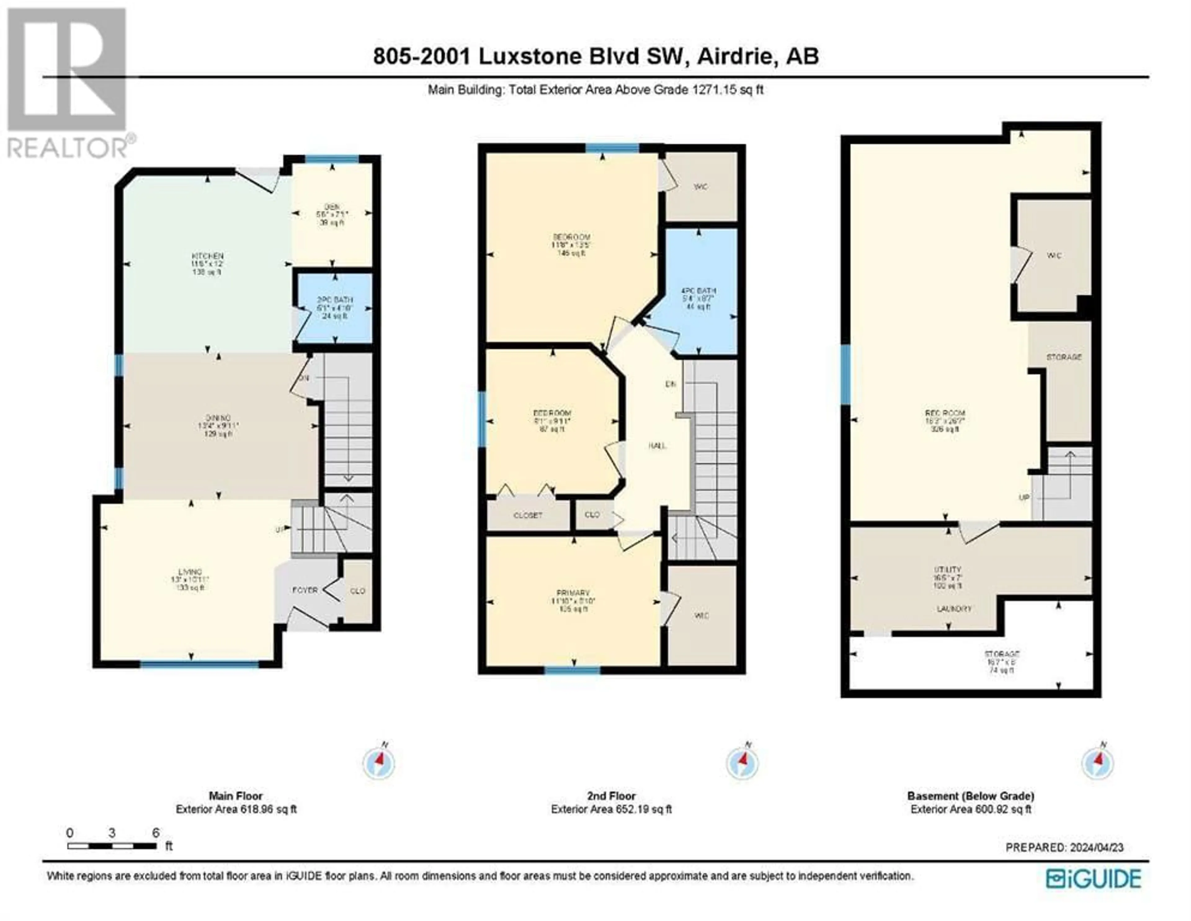 Floor plan for 805 2001 Luxstone Boulevard SW, Airdrie Alberta T4B2Y6