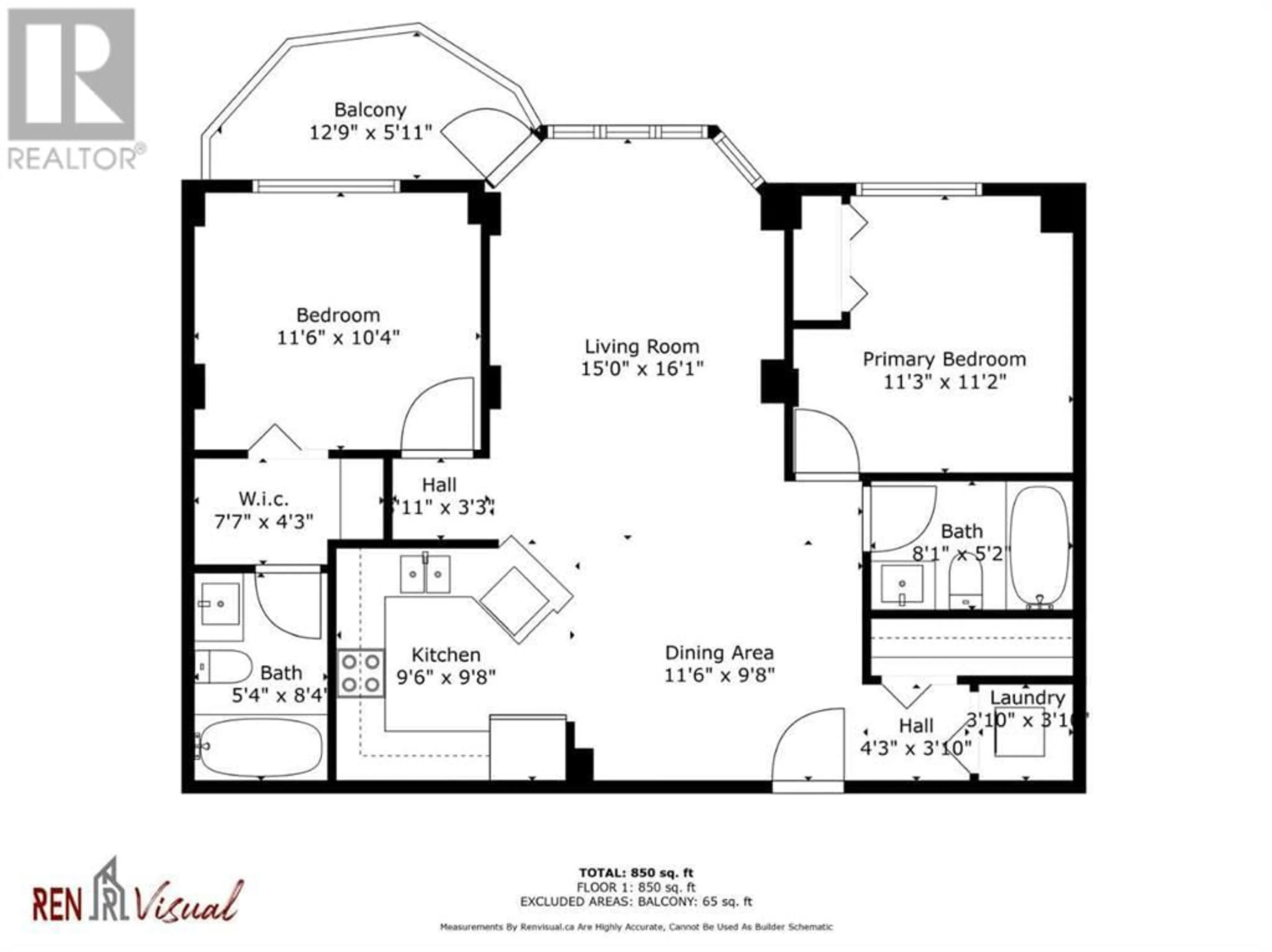 Floor plan for 1510 1111 6 Avenue SW, Calgary Alberta T2P5M5