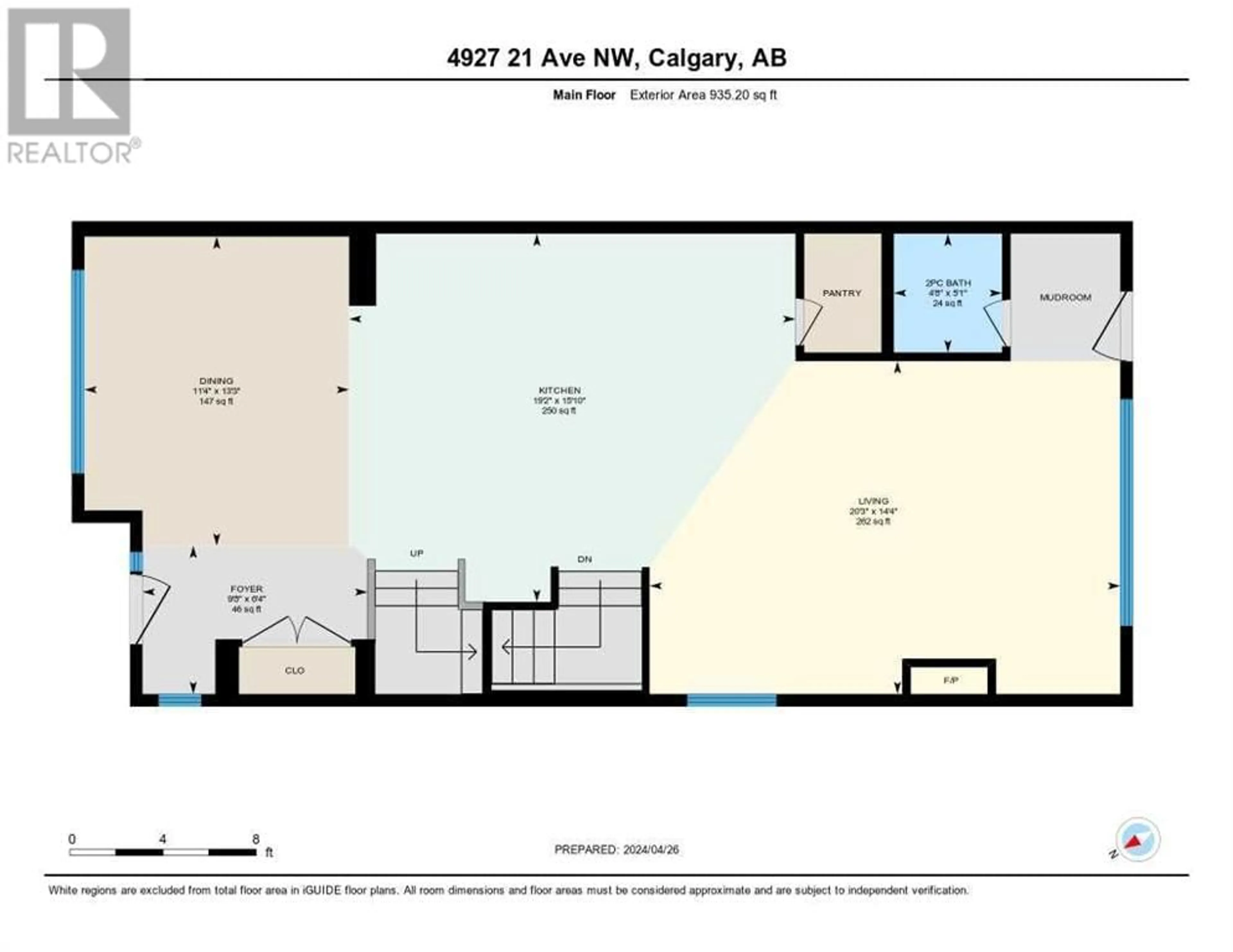 Floor plan for 4927 21 Avenue NW, Calgary Alberta T3B0X1