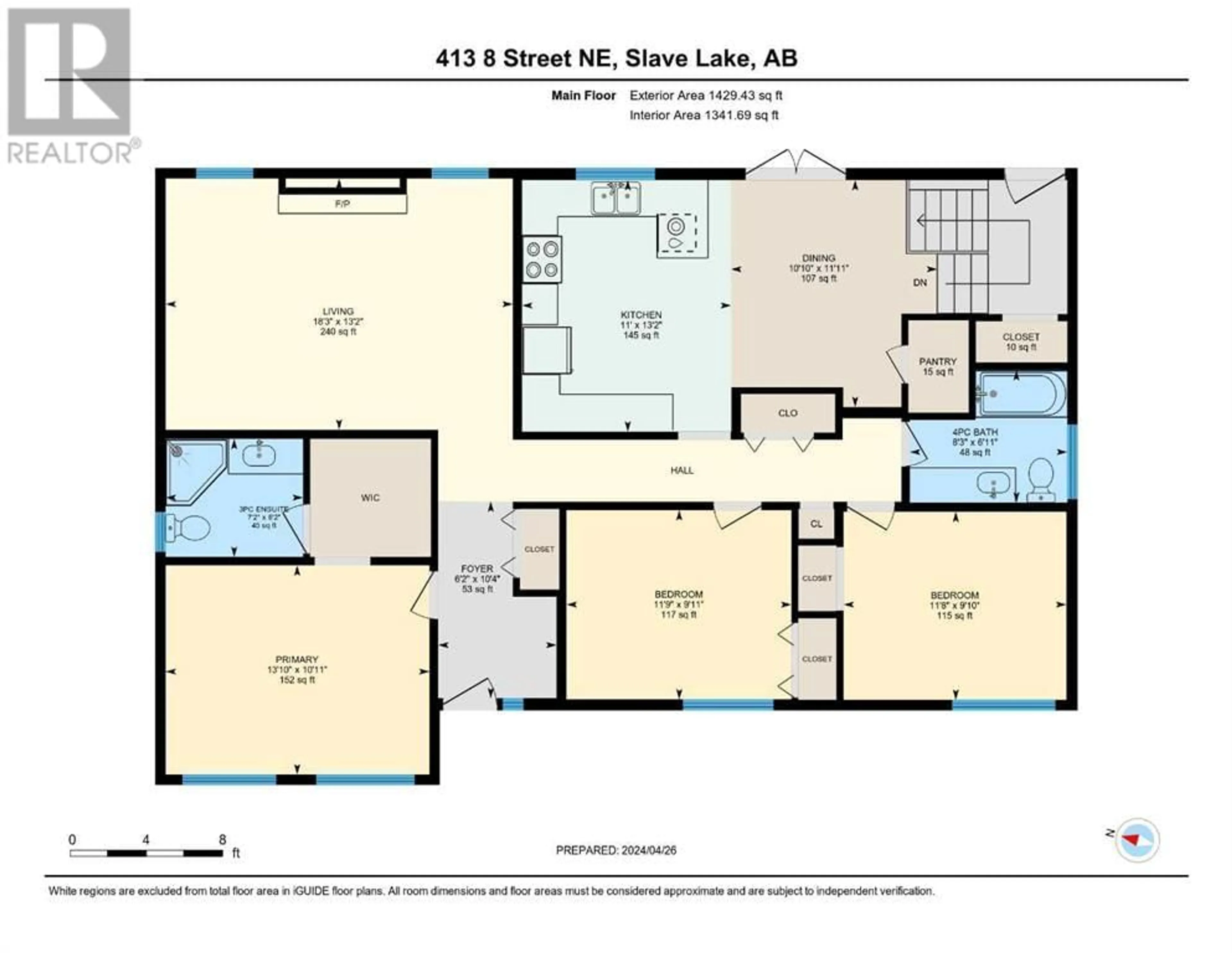 Floor plan for 413 8 Street NE, Slave Lake Alberta T0G2A2