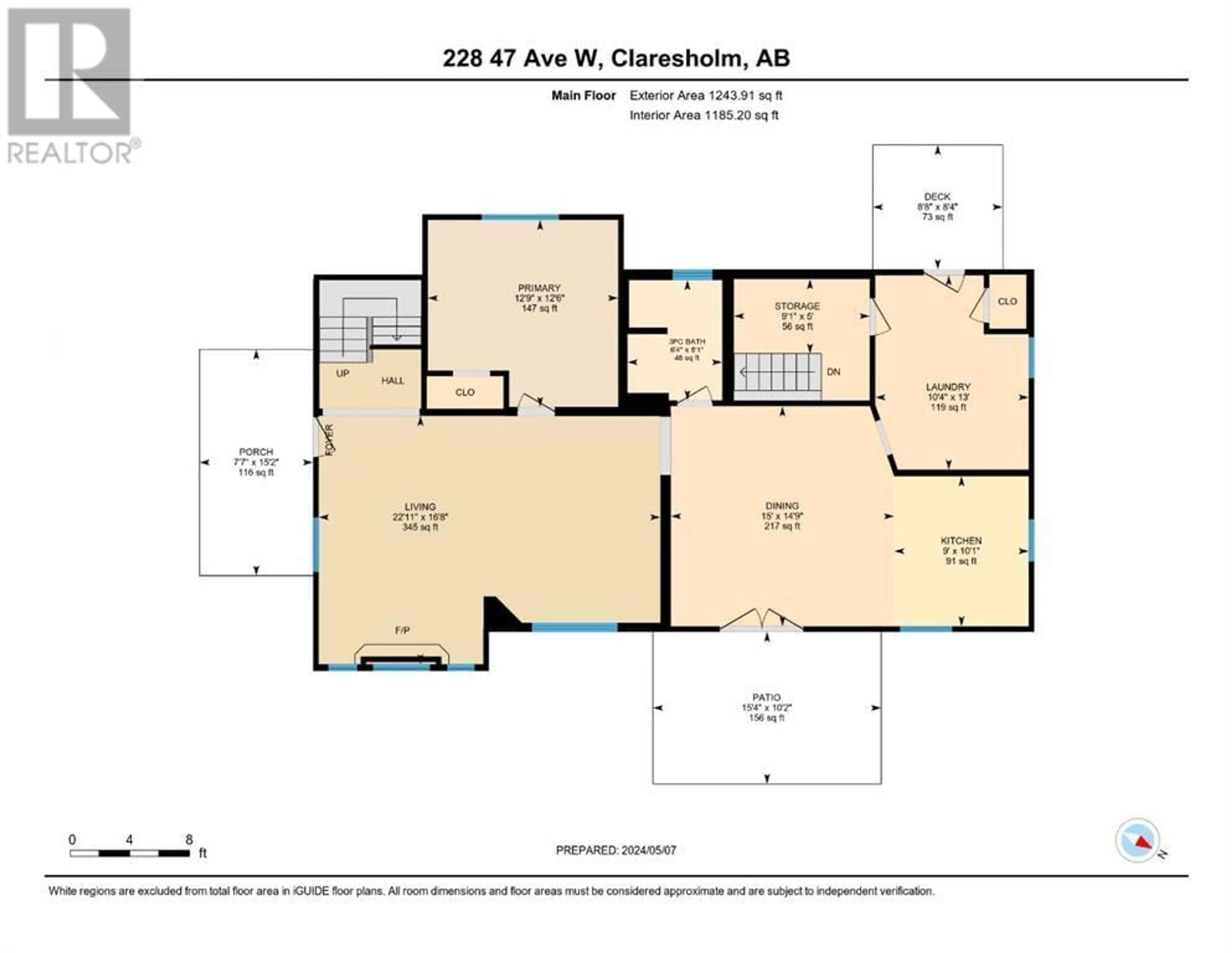 Floor plan for 228 47 Ave W, Claresholm Alberta T0L0T0