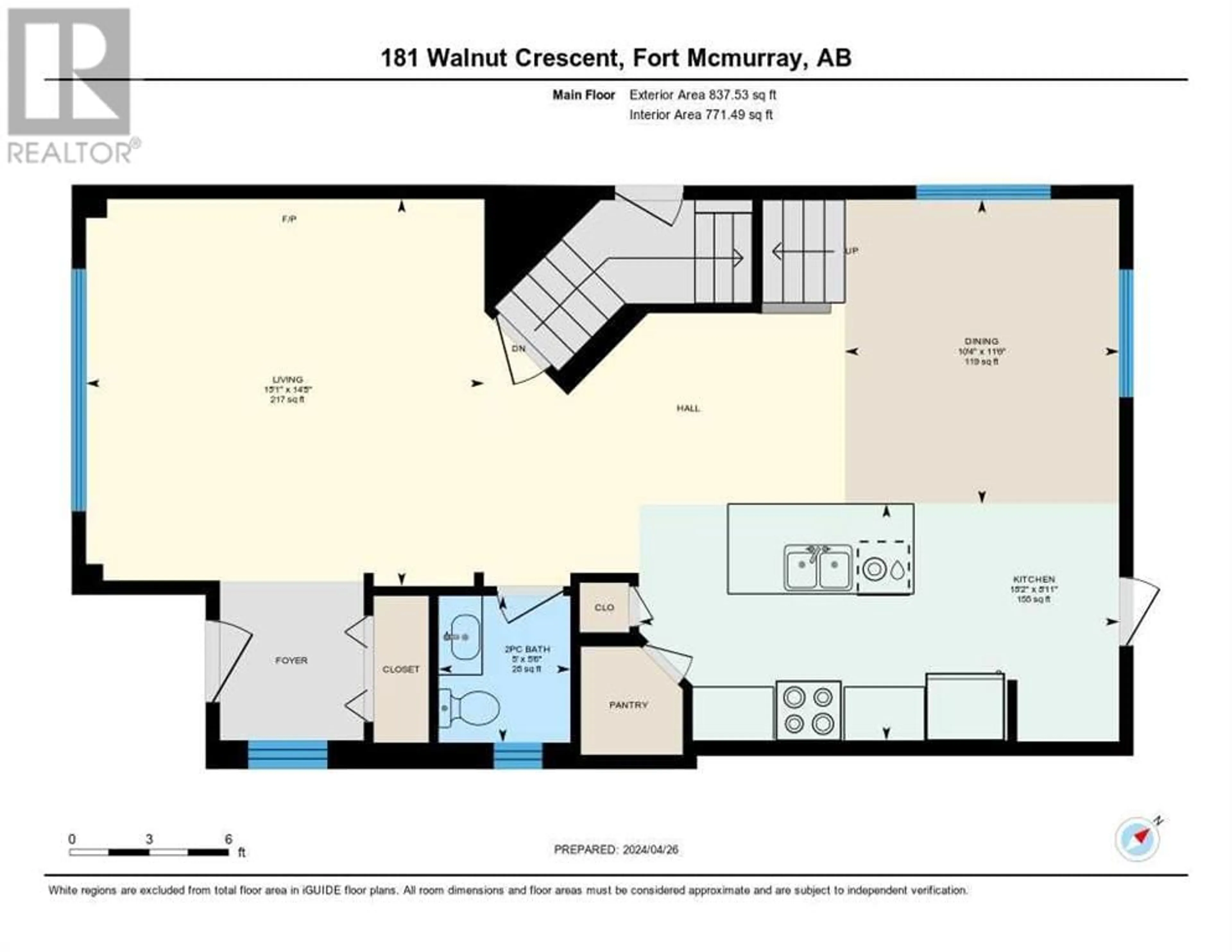 Floor plan for 181 Walnut Crescent, Fort McMurray Alberta T9K0N4