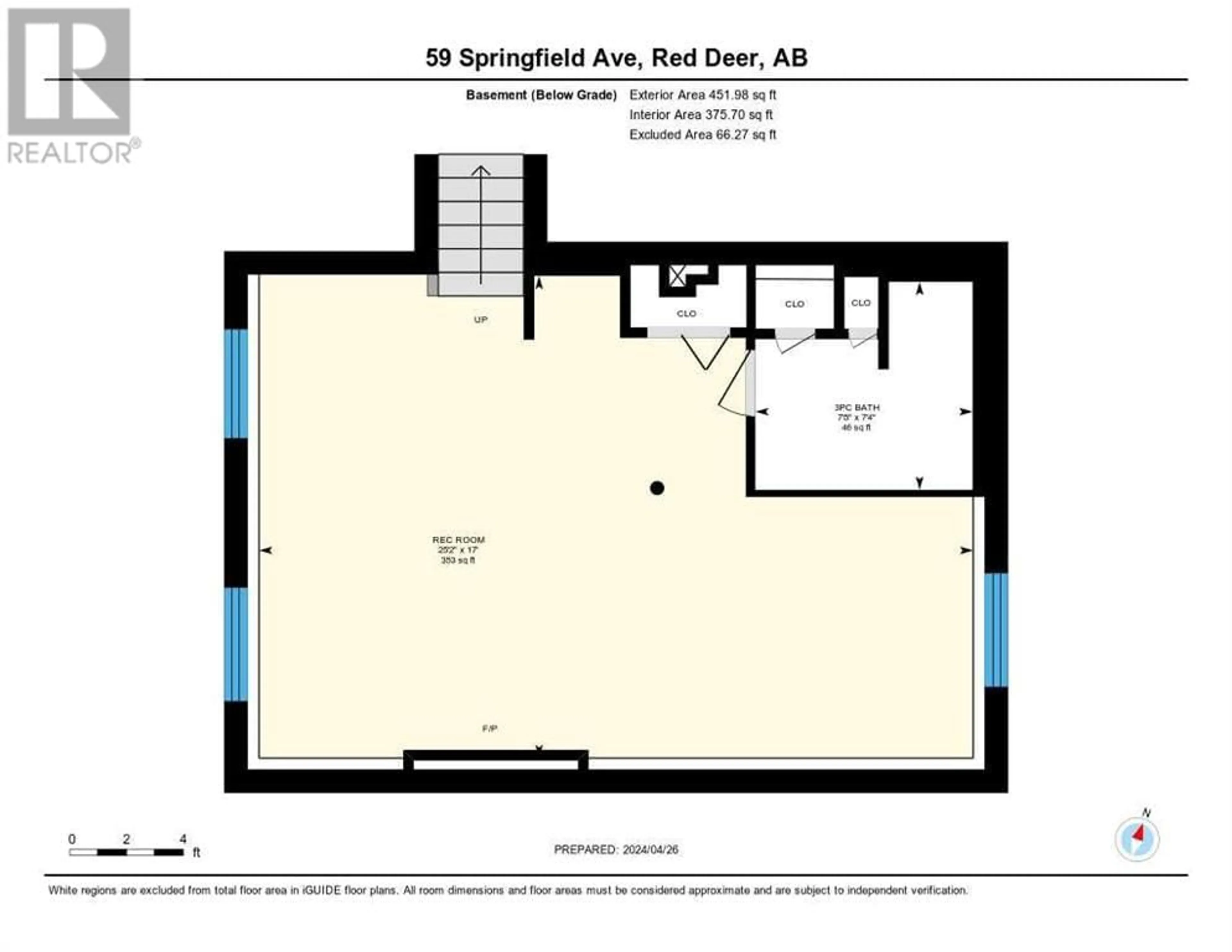Floor plan for 59 Springfield Avenue, Red Deer Alberta T4N0C8