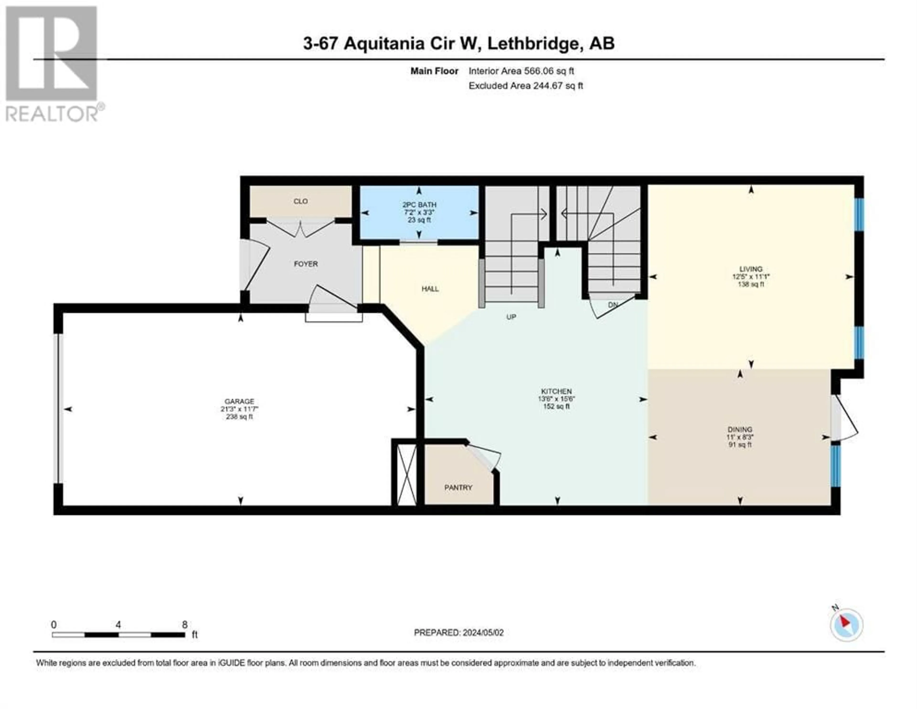 Floor plan for 3 67 Aquitania Circle W, Lethbridge Alberta T1J5M5