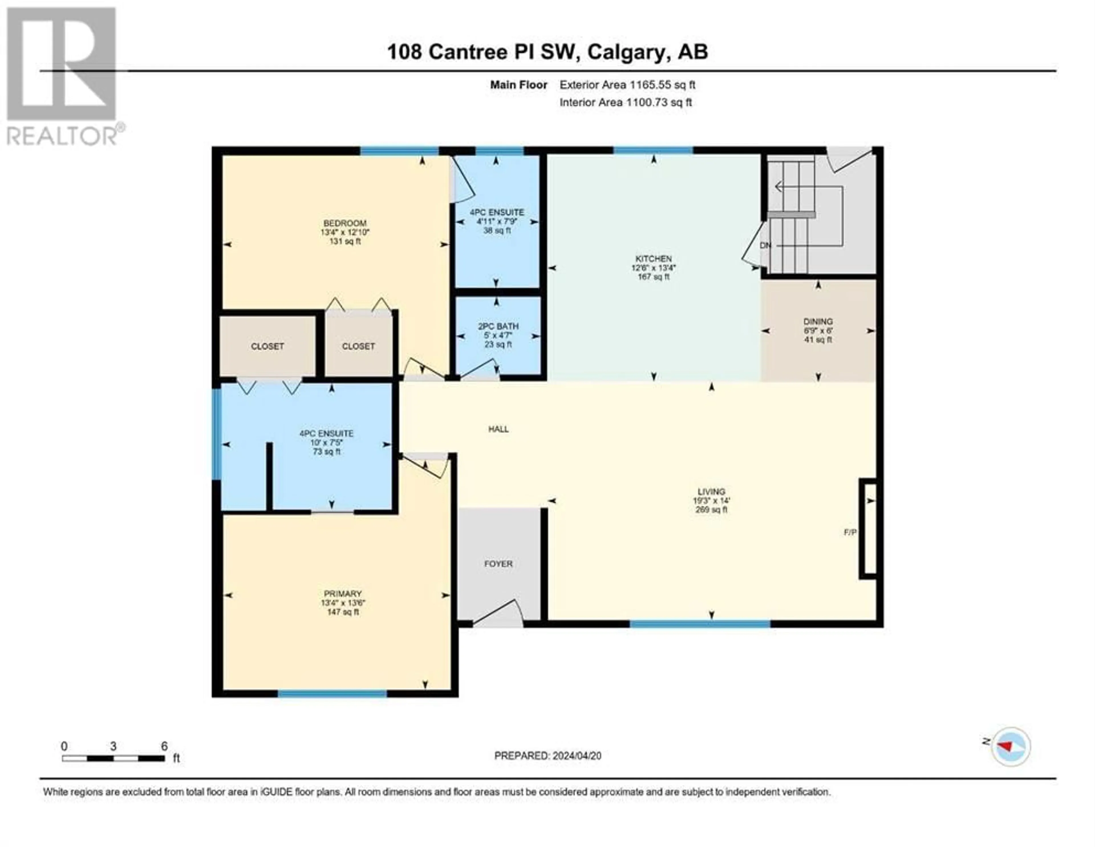 Floor plan for 108 Cantree Place SW, Calgary Alberta T2W2K2