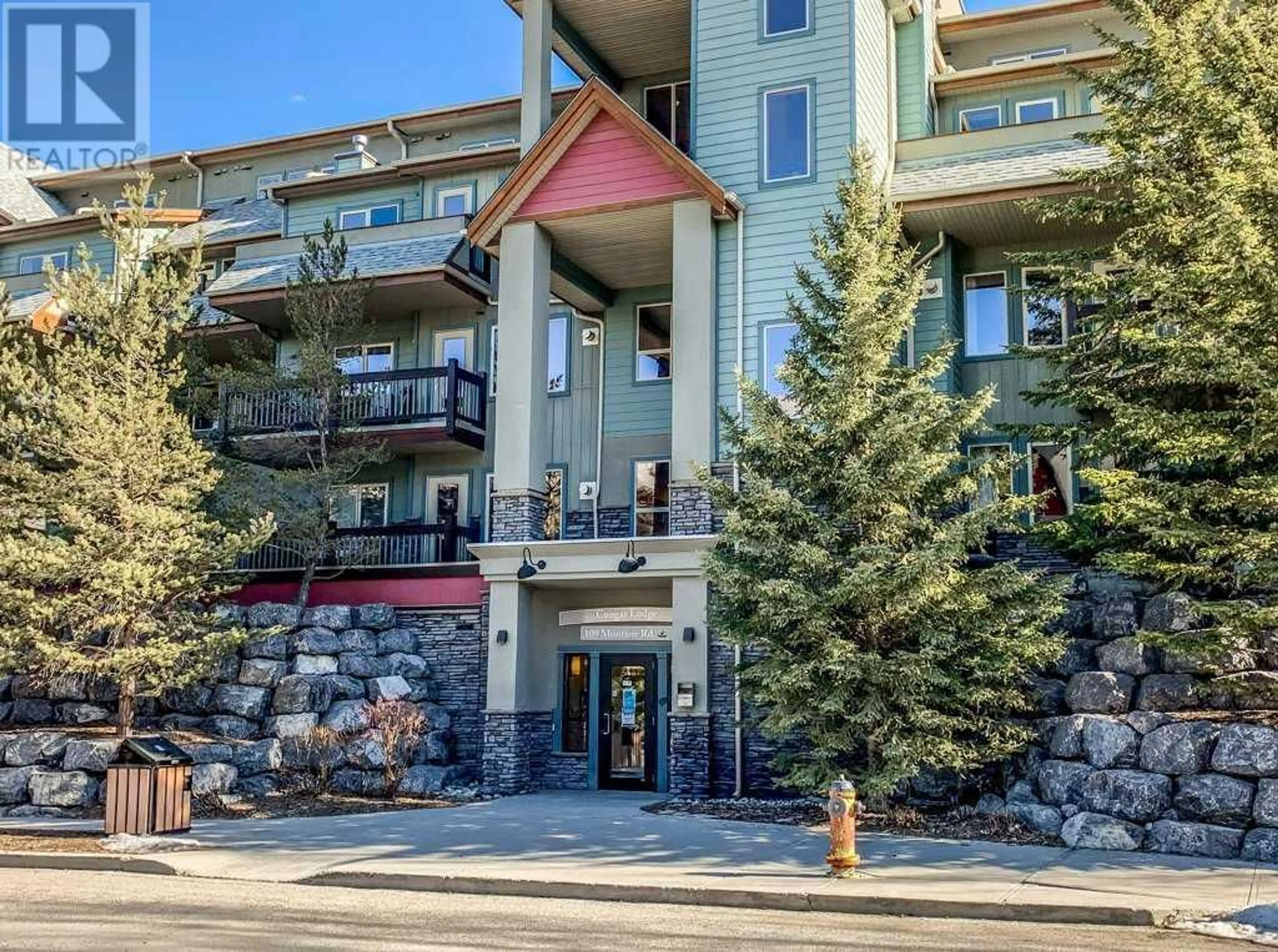 A pic from exterior of the house or condo for 212 109 montane Road, Canmore Alberta T1W3J2