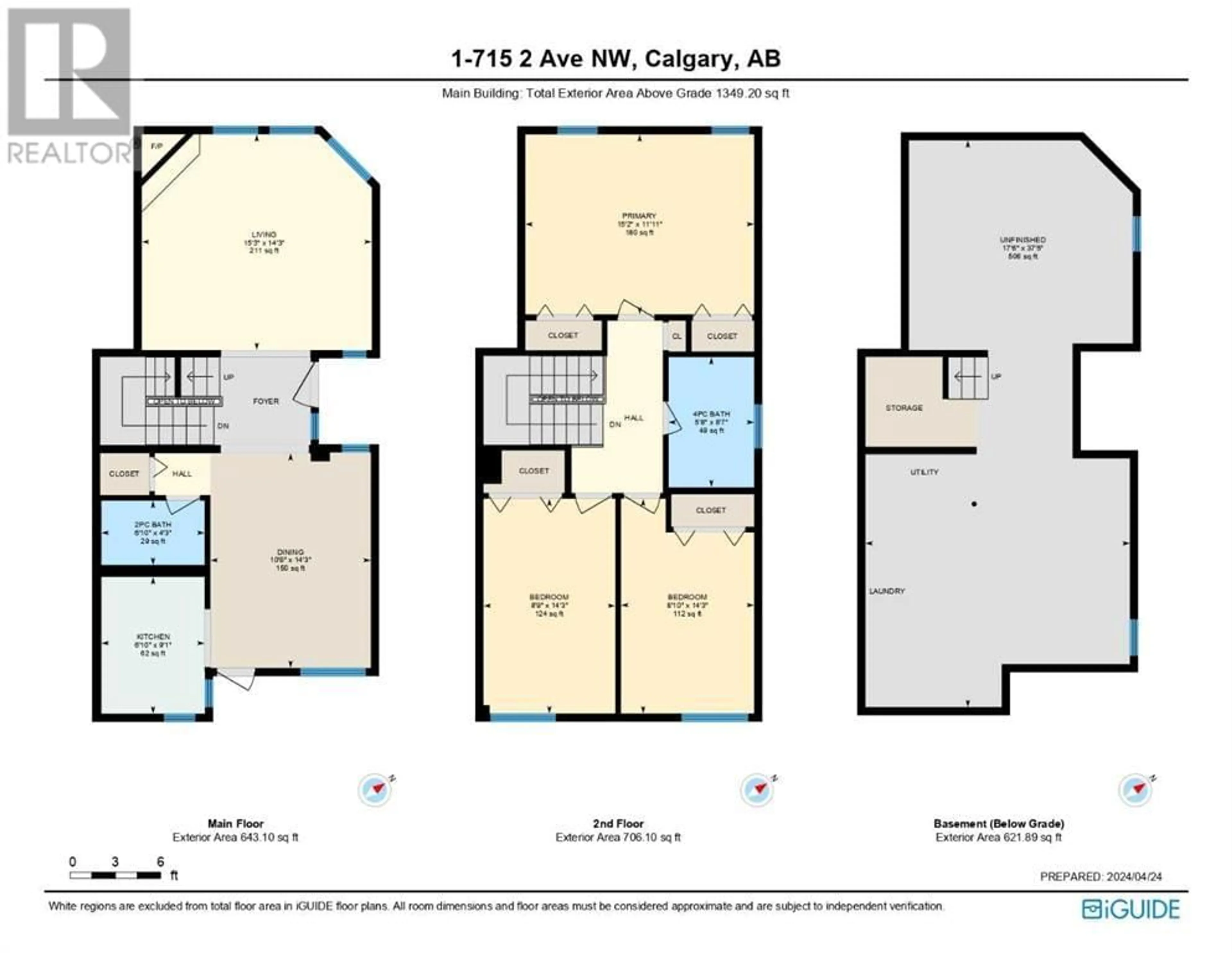 Floor plan for 1 715 2 Avenue NW, Calgary Alberta T2N0E4