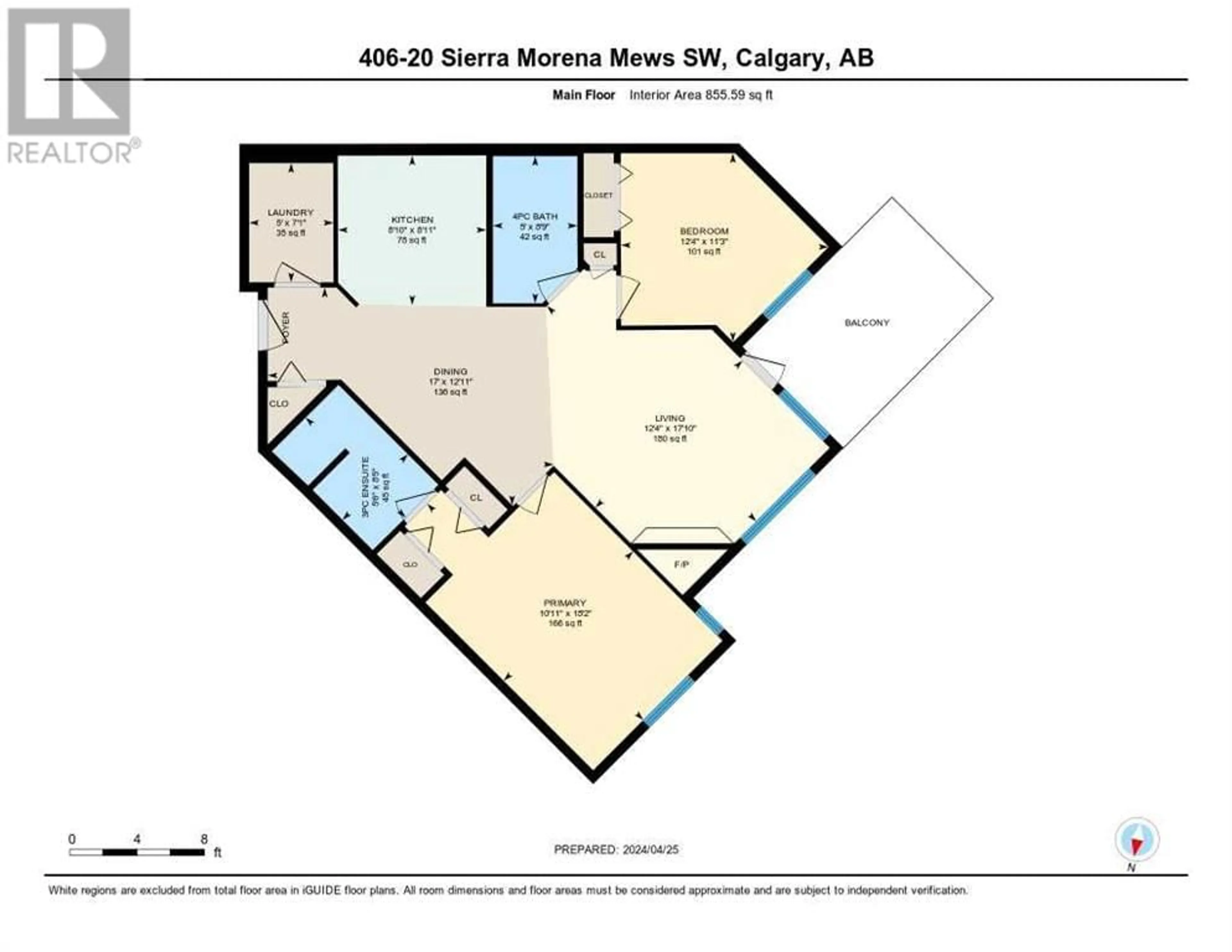 Floor plan for 406 20 Sierra Morena Mews SW, Calgary Alberta T3H3K6