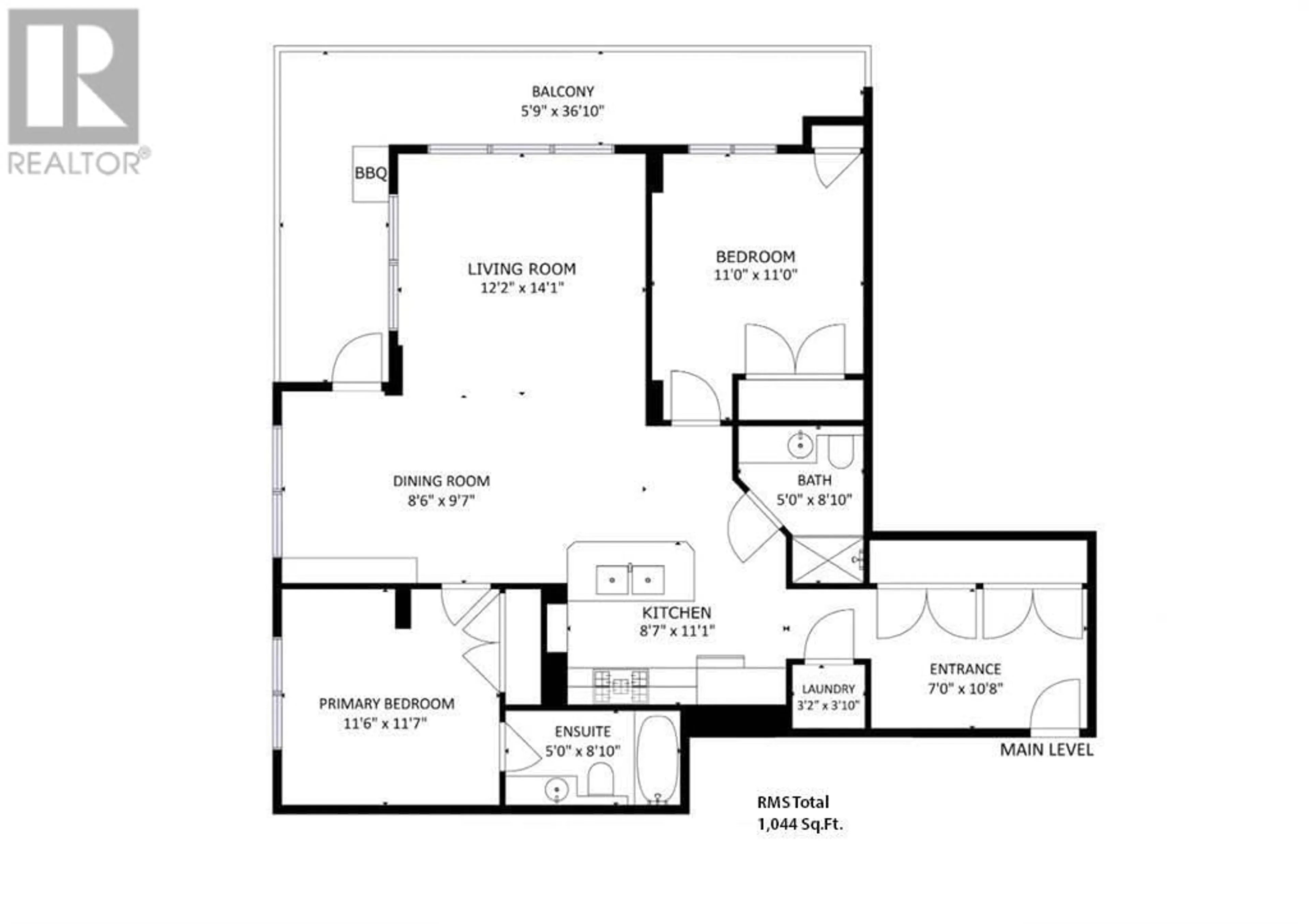 Floor plan for 1519 8710 Horton Road SW, Calgary Alberta T2V0P7
