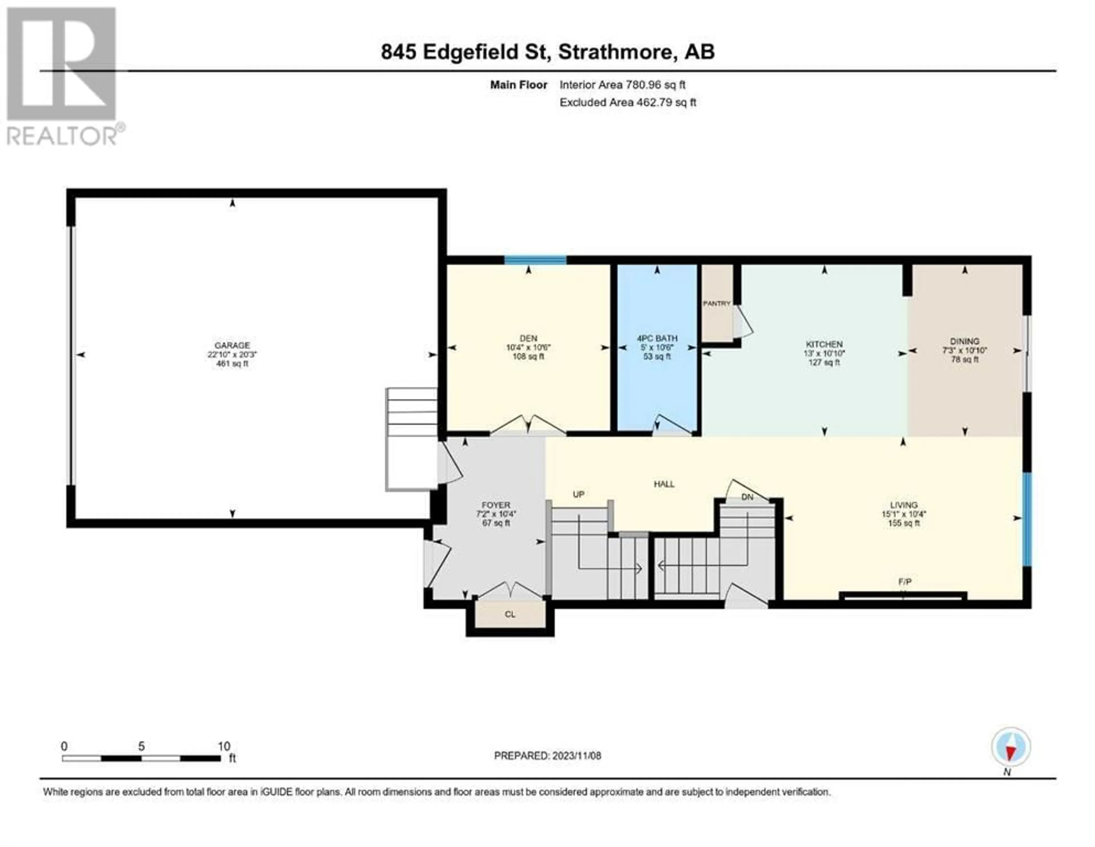 Floor plan for 845 Edgefield Street, Strathmore Alberta T1P0H6