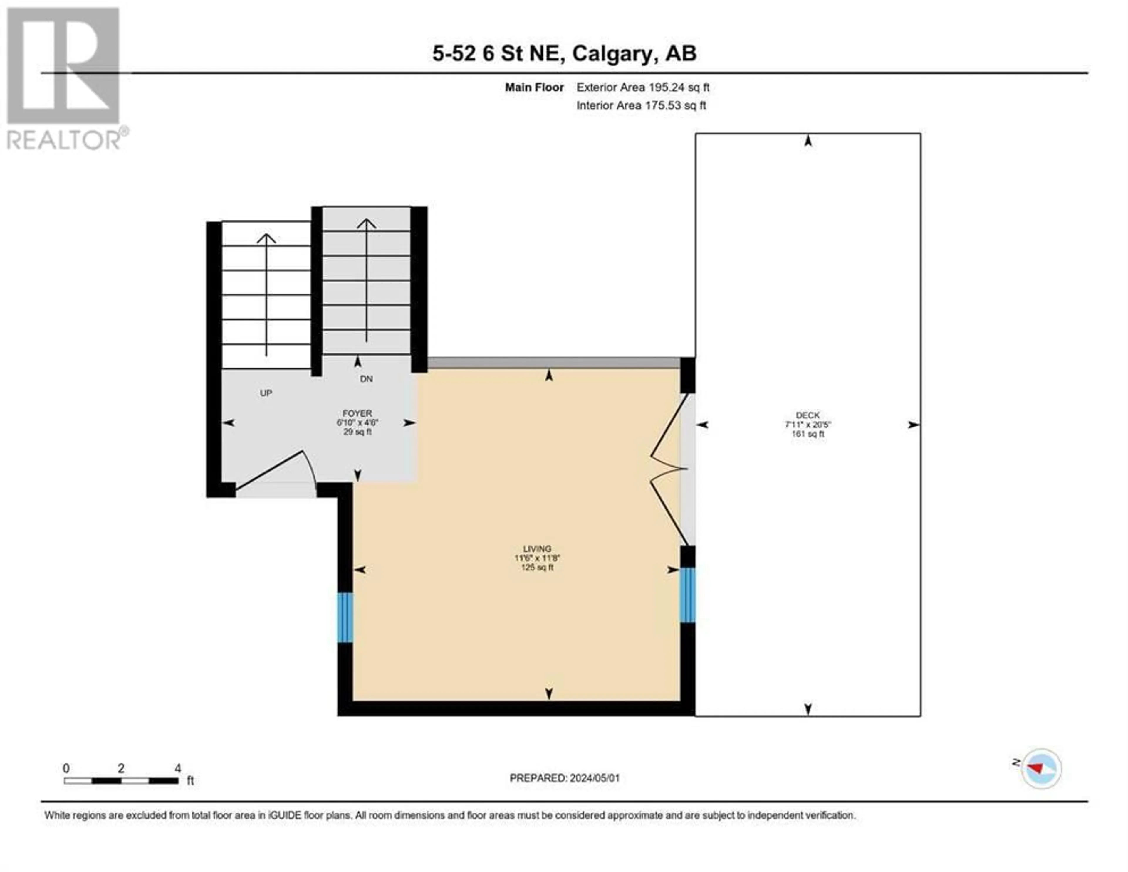 Floor plan for 5 52 6 Street NE, Calgary Alberta T2E3X9