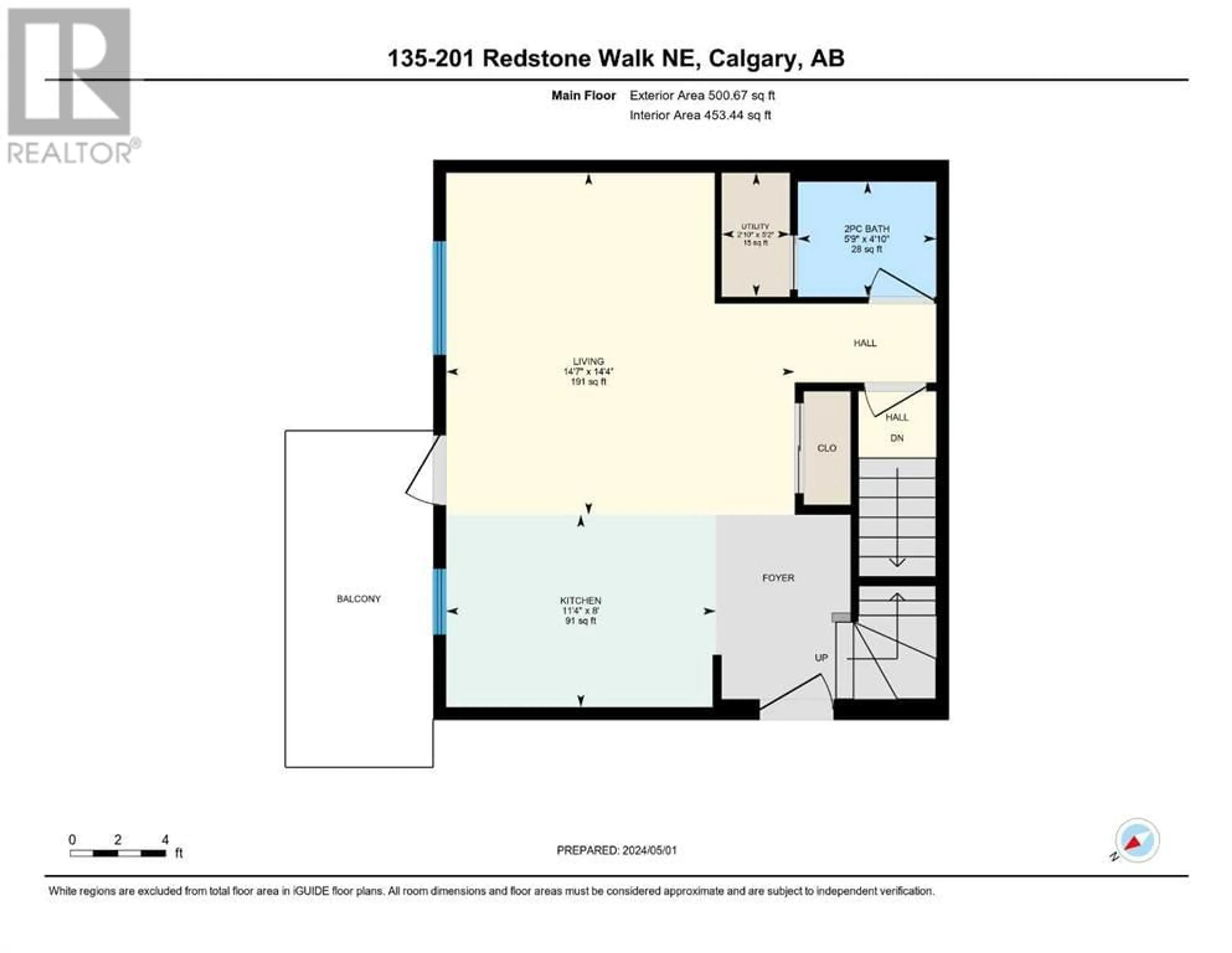 Floor plan for 201 135 Redstone Walk NE, Calgary Alberta T3N1M6