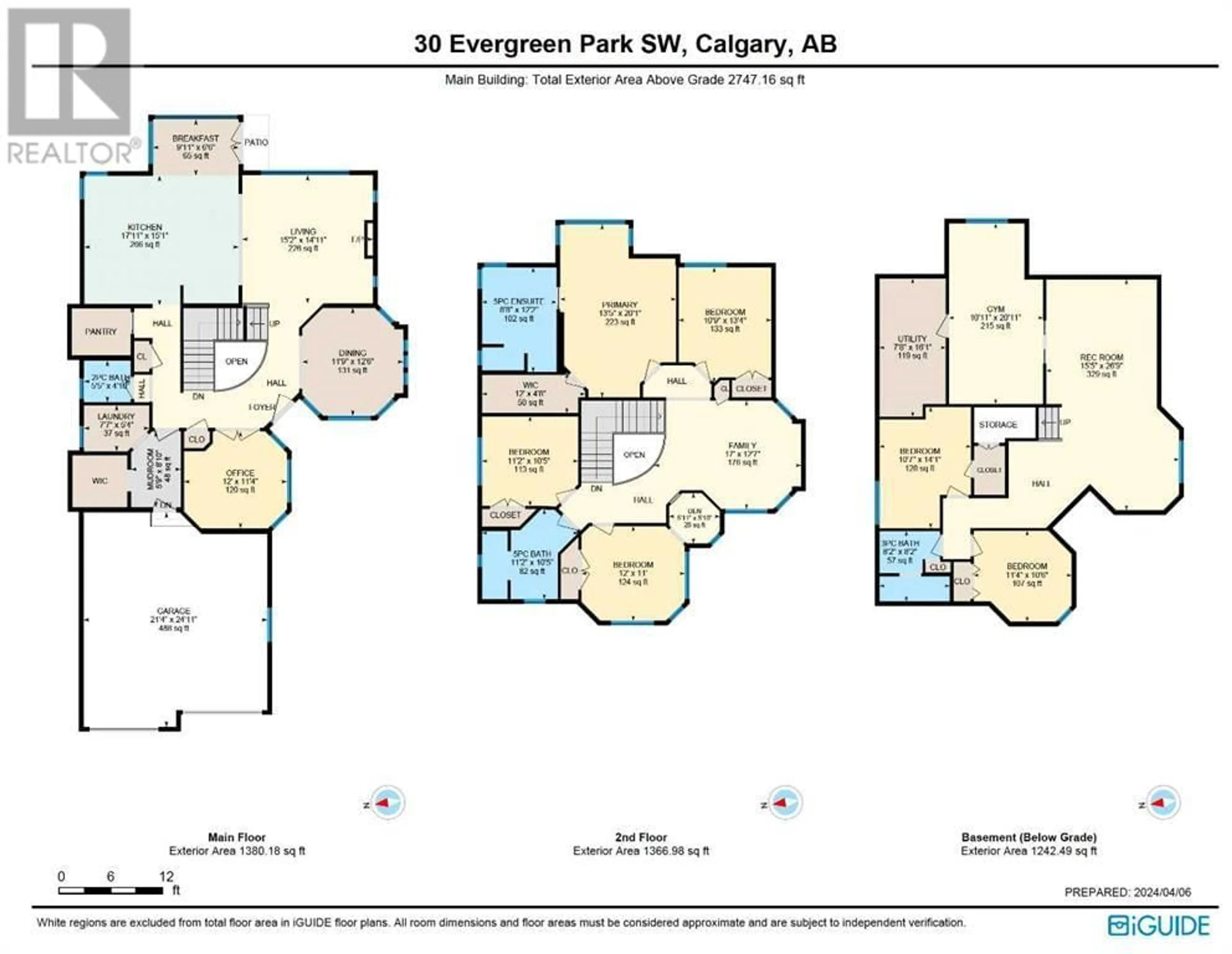 Floor plan for 30 Evergreen Park SW, Calgary Alberta T2Y5H9