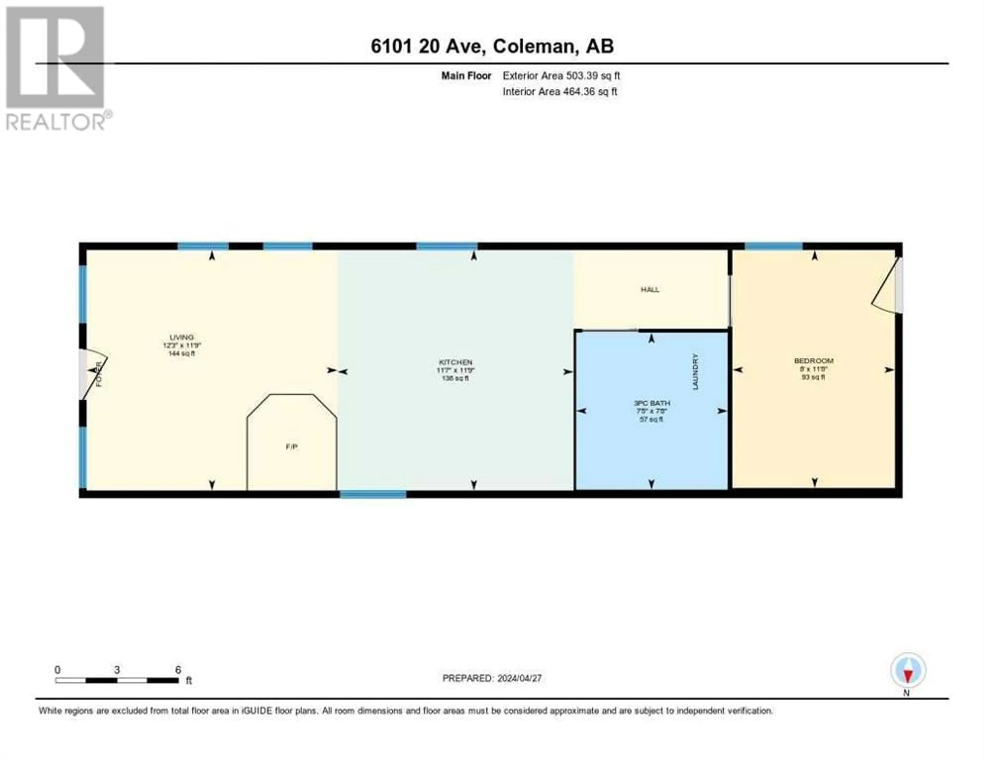 Floor plan for 11A 6101 20 Avenue, Coleman Alberta T0K0M0