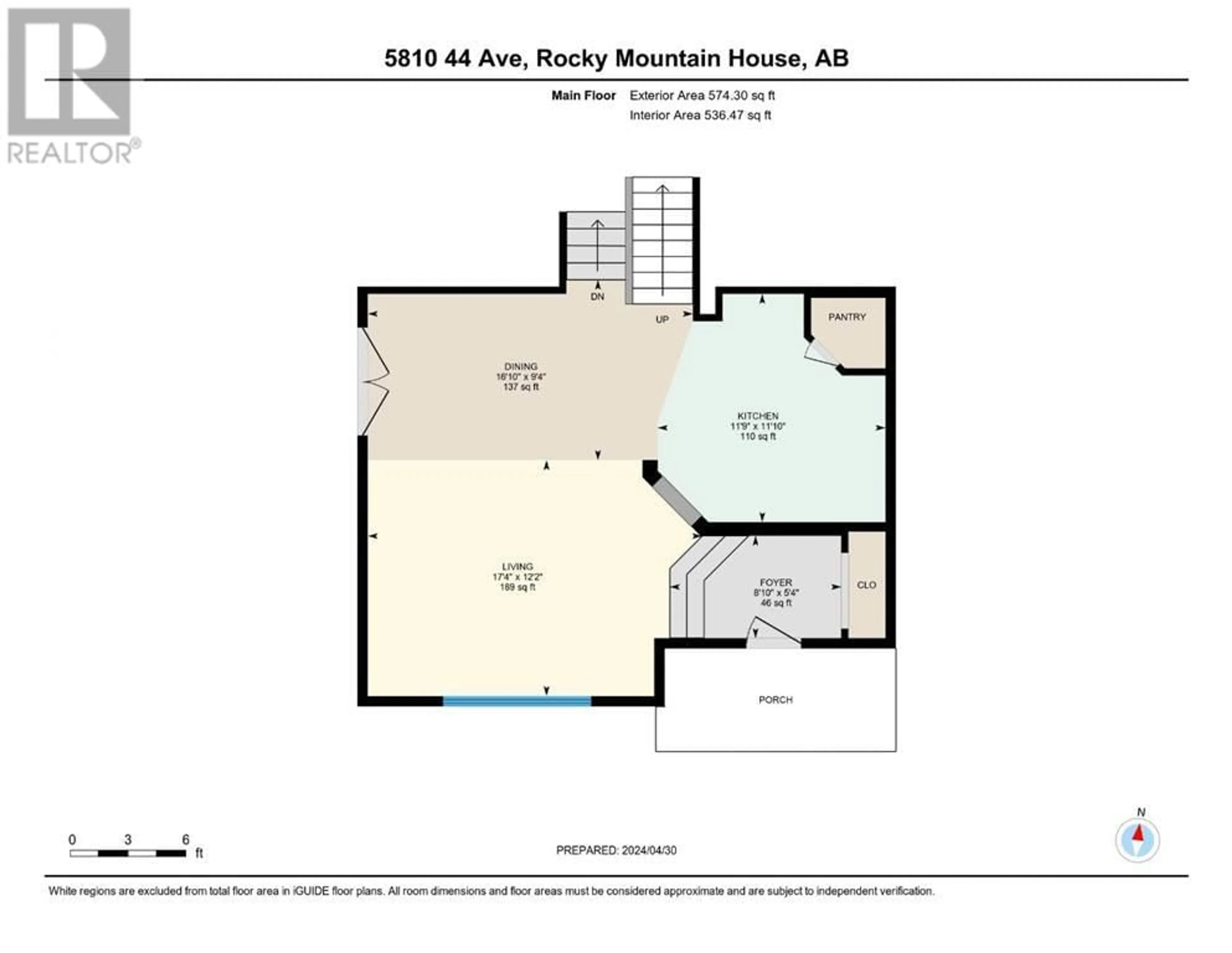Floor plan for 5810 44 Avenue, Rocky Mountain House Alberta T4T1W4