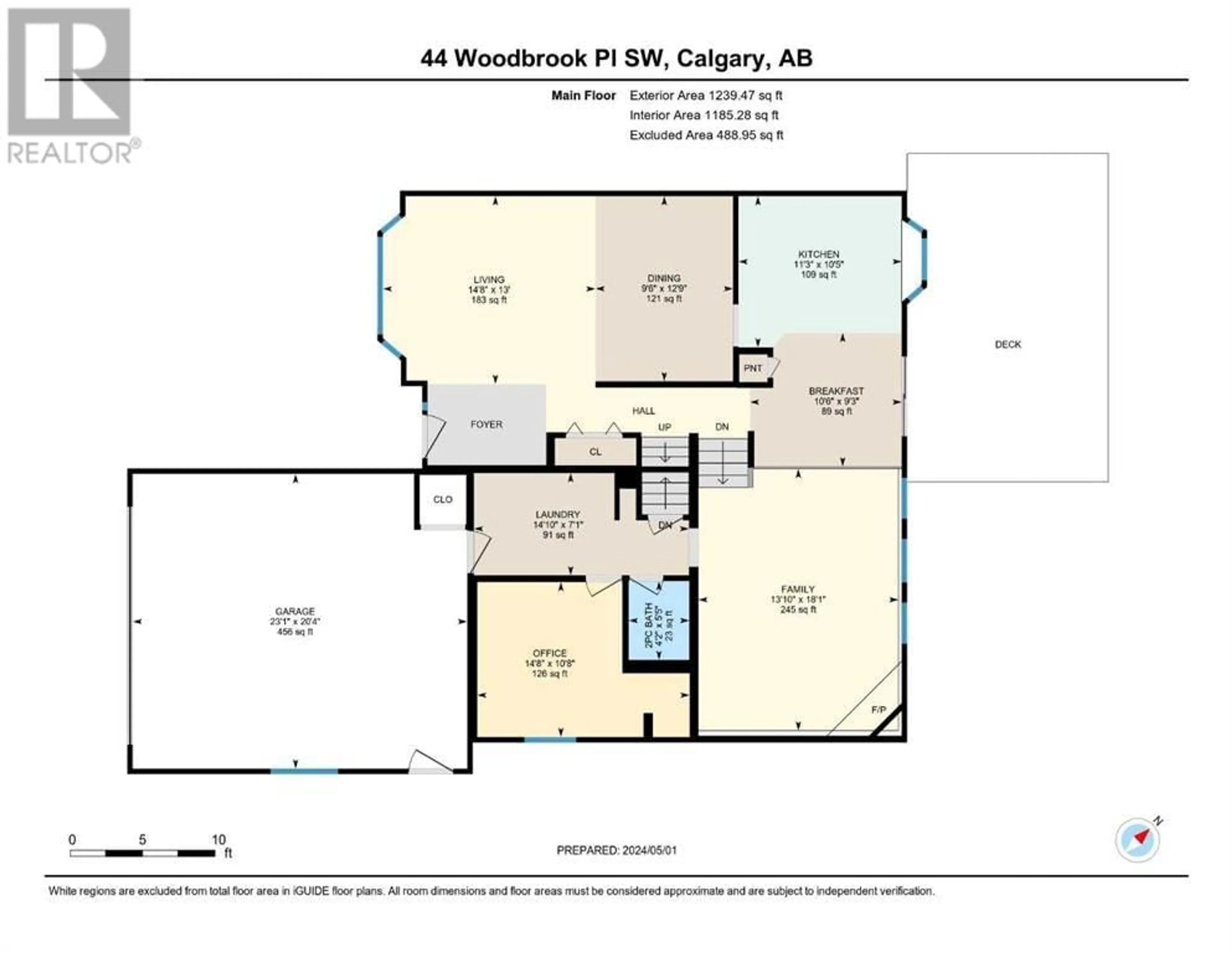 Floor plan for 44 Woodbrook Place SW, Calgary Alberta T2W3Z4