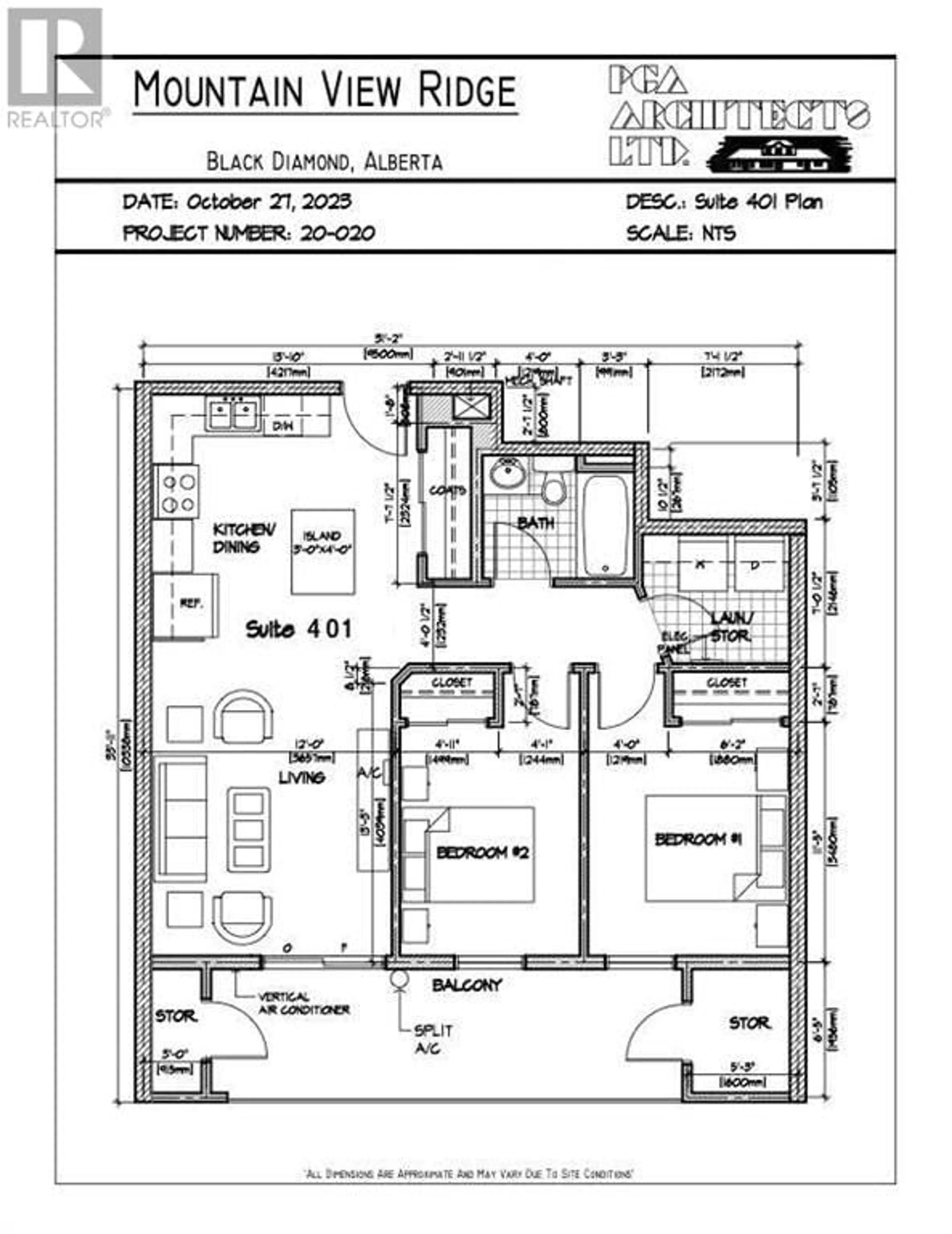 Floor plan for 401 404 1 Avenue SE, Diamond Valley Alberta T0L0H0
