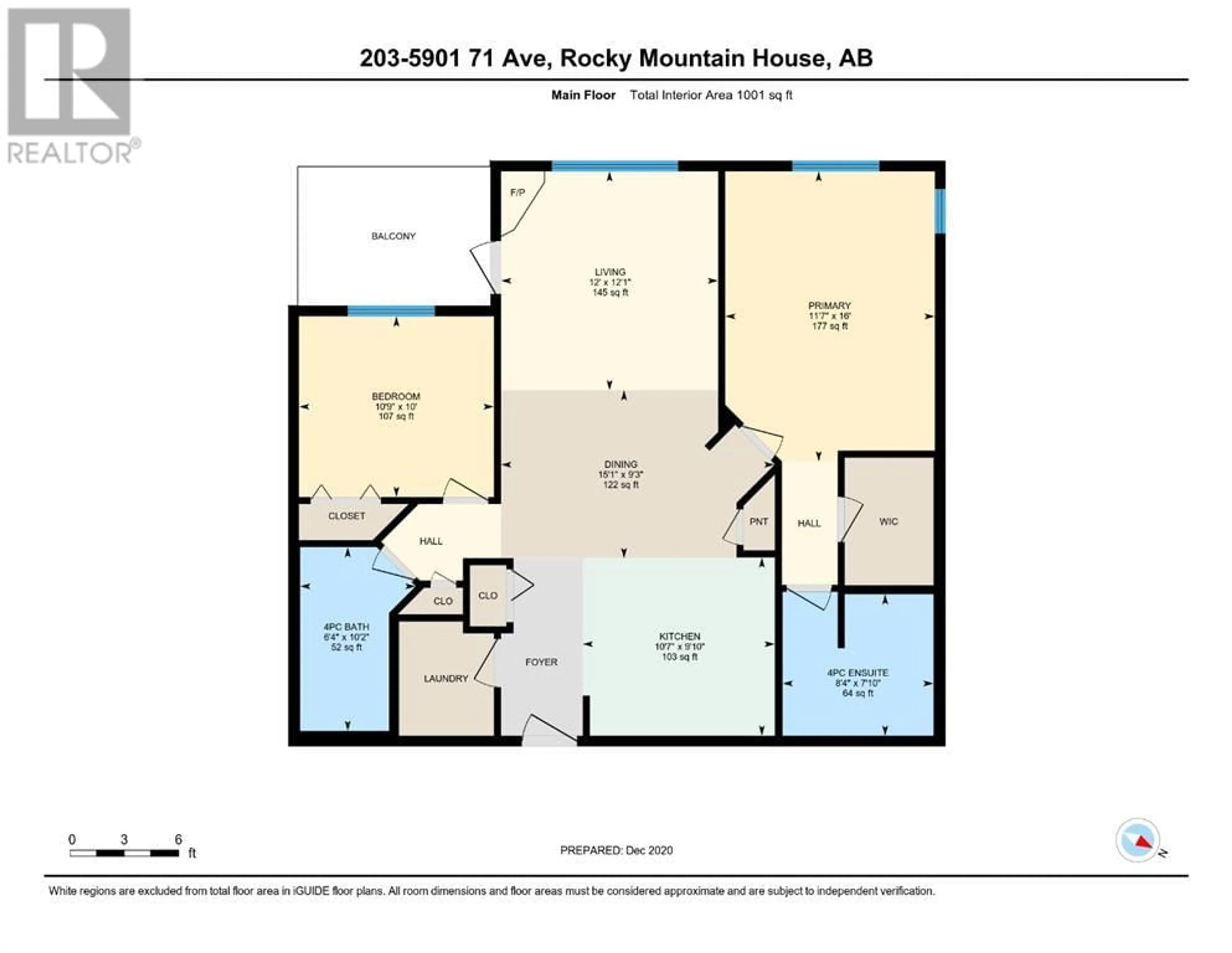 Floor plan for 203 5901 71 Avenue, Rocky Mountain House Alberta T4T0B3