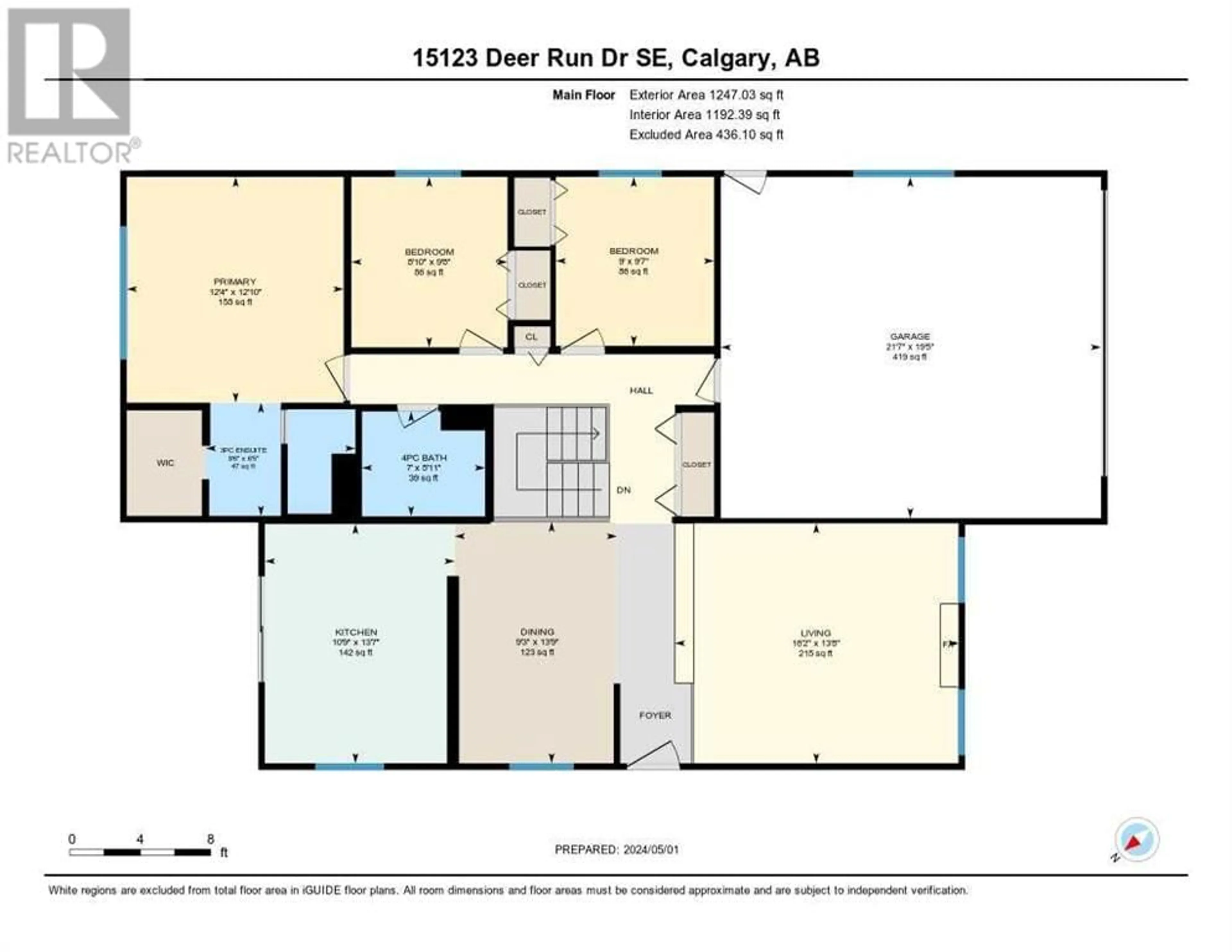 Floor plan for 15123 Deer Run Drive SE, Calgary Alberta T2J5M6
