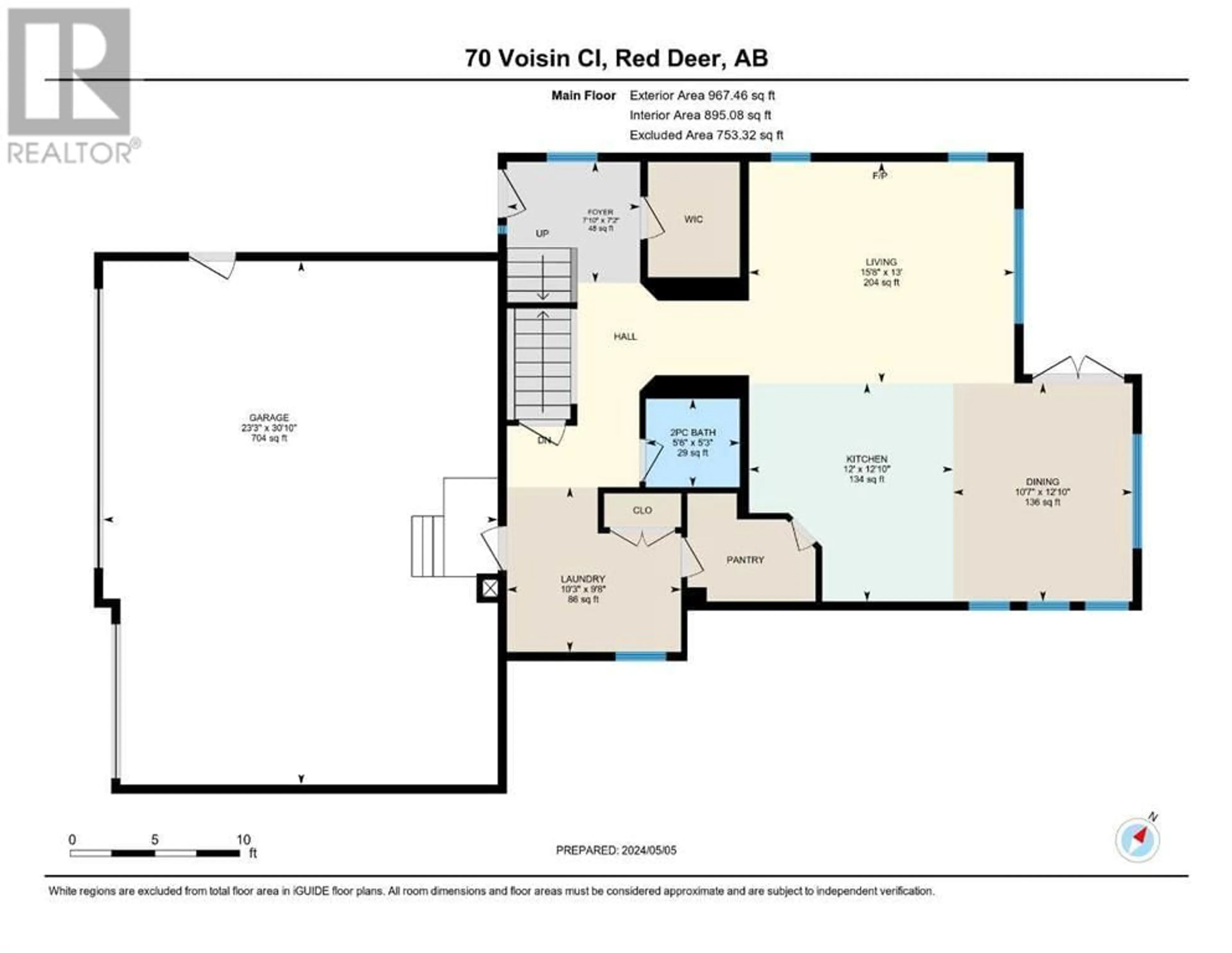 Floor plan for 70 Voisin Close, Red Deer Alberta T4R0M9