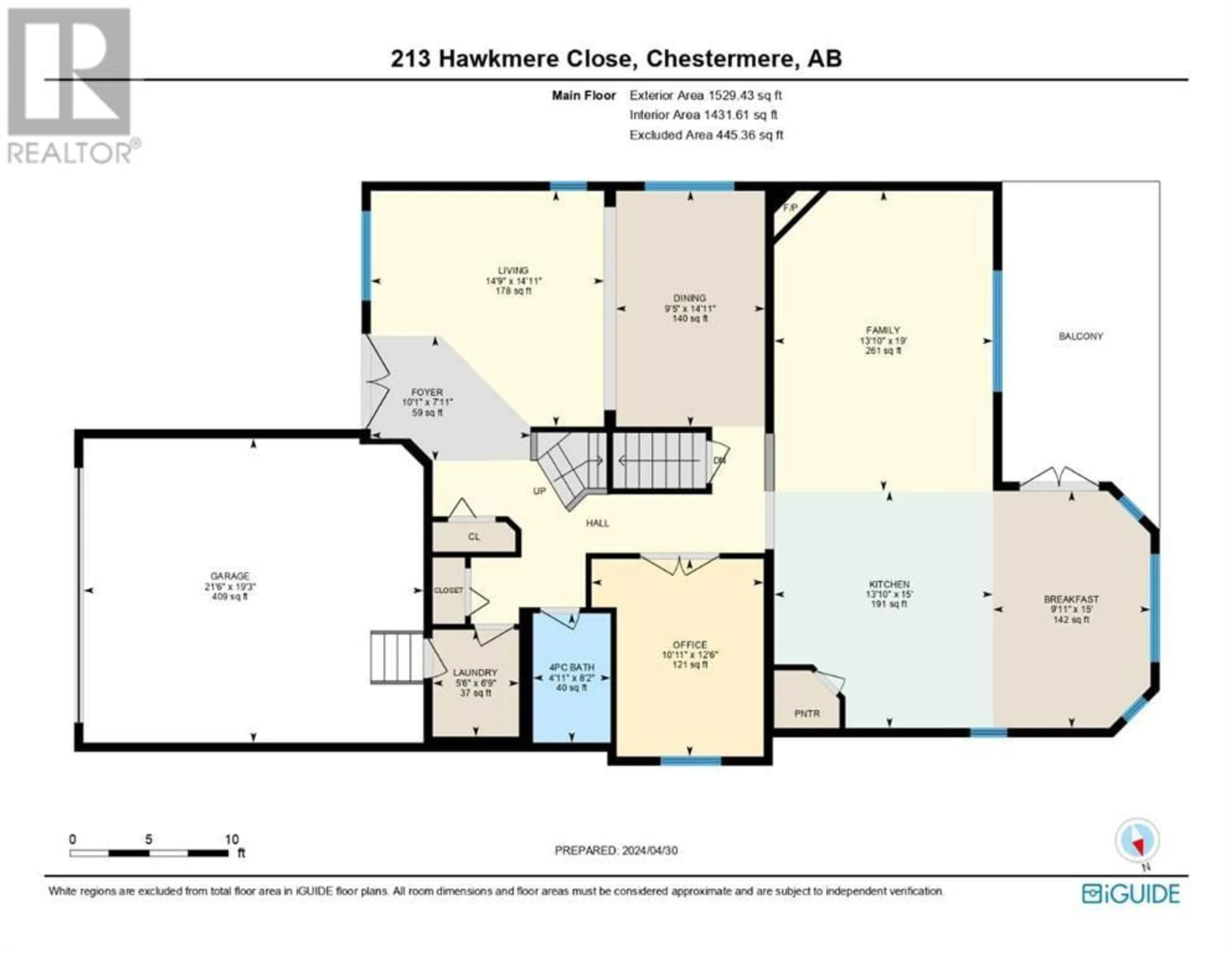 Floor plan for 213 Hawkmere Close, Chestermere Alberta T1X0C1