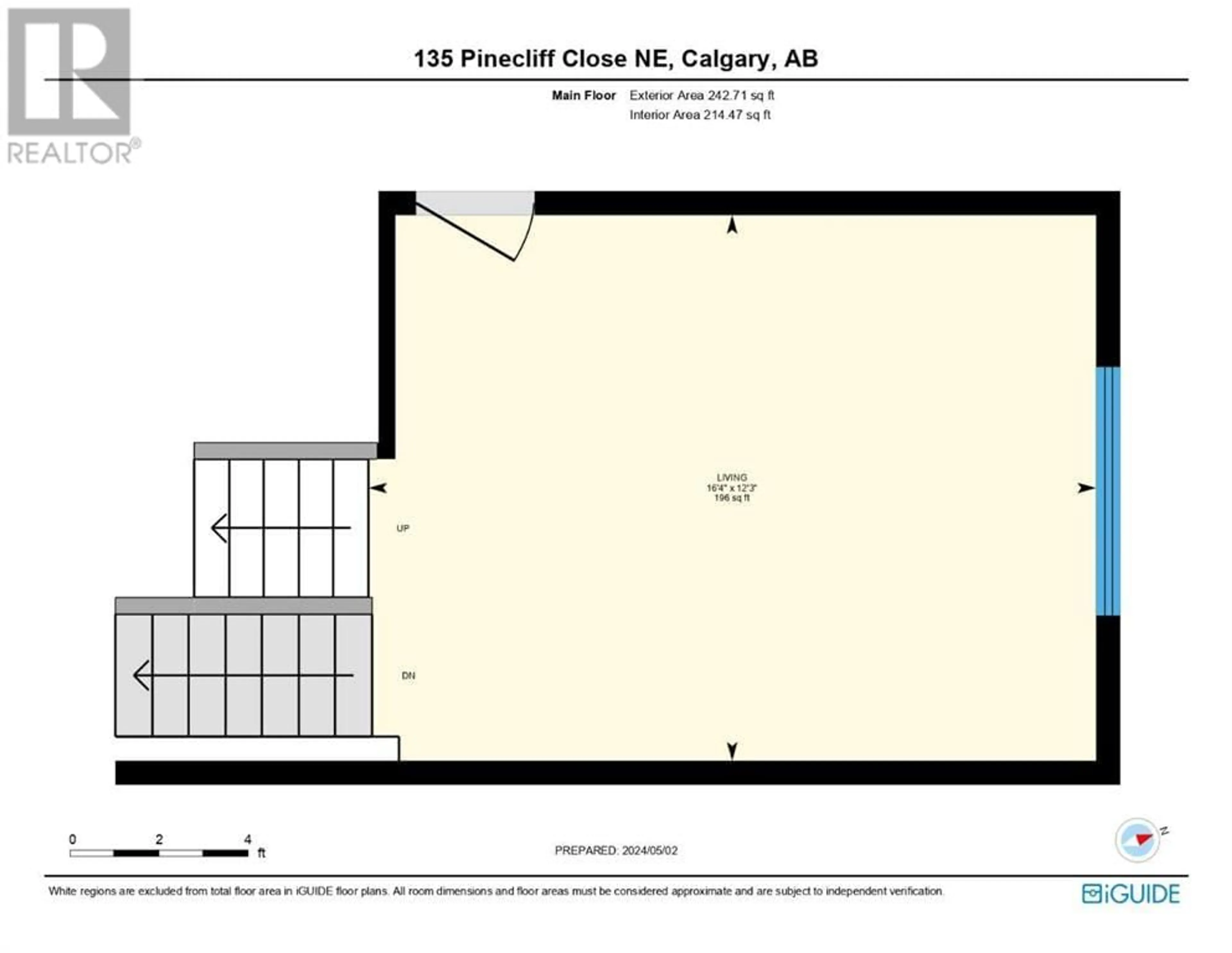 Floor plan for 135 Pinecliff Close NE, Calgary Alberta T1Y4N4